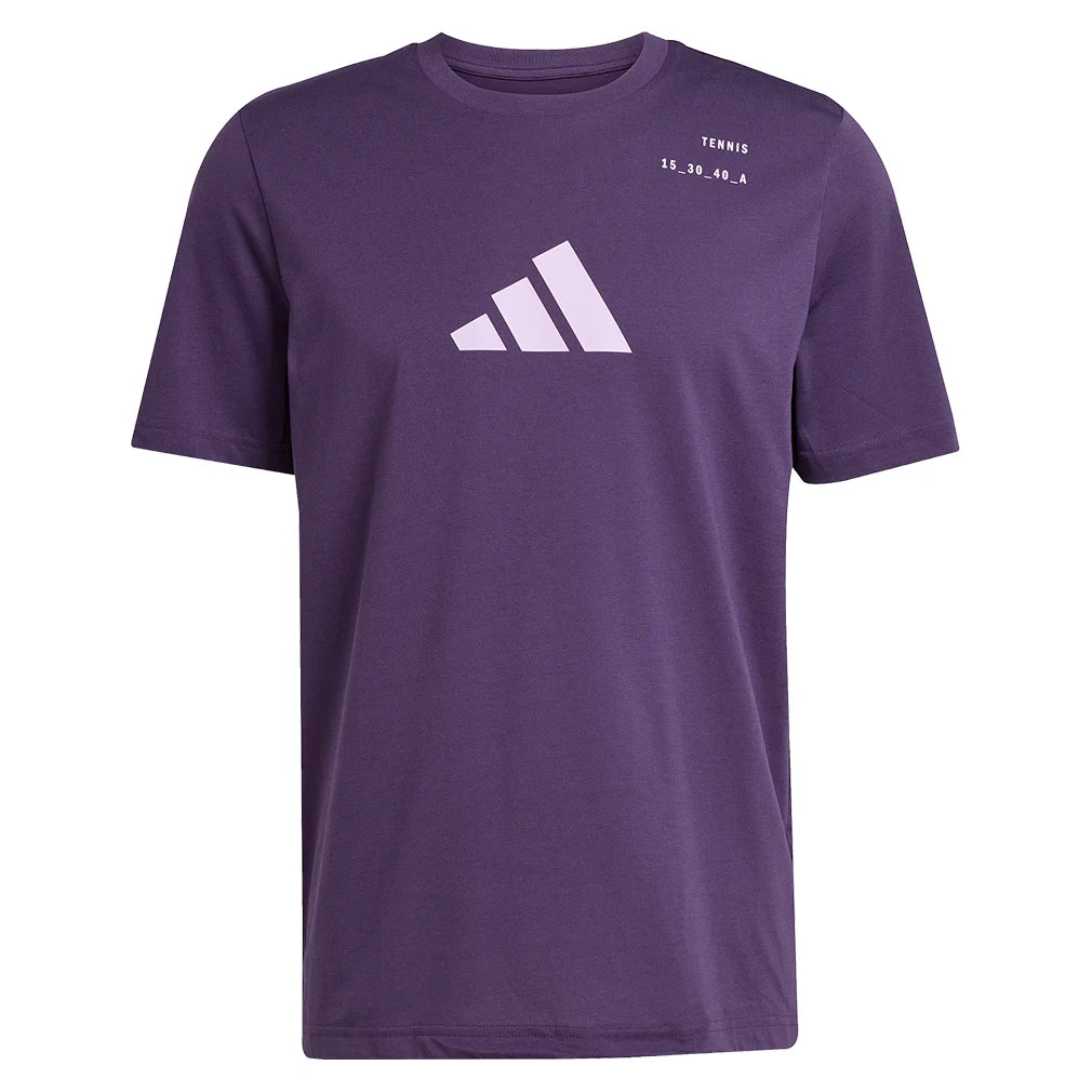 Men's Graphic Tennis Tee - Aurora Plum Color - Breathable Cotton Short Sleeve Shirt for Casual Wear, Sports & Outdoor Activities