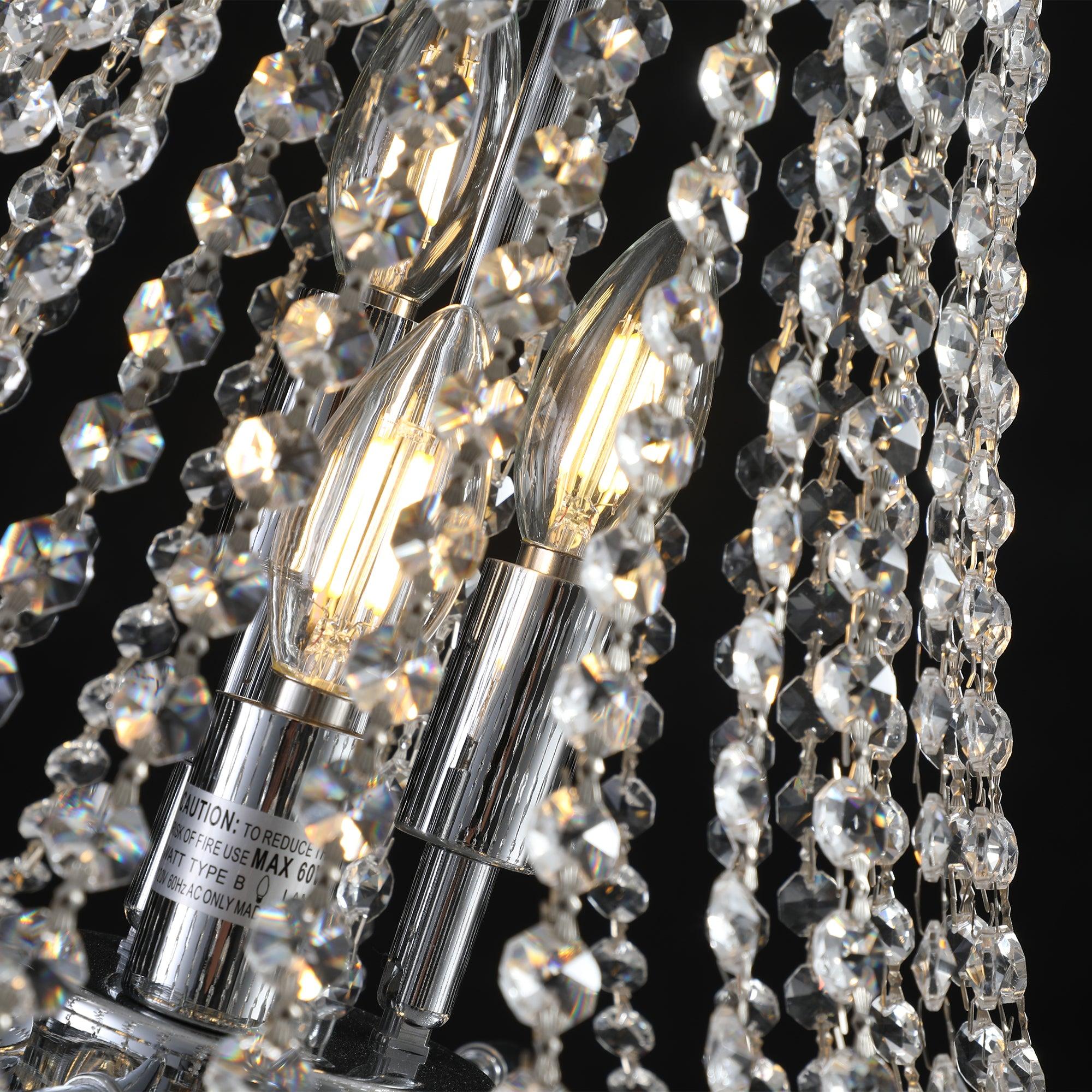 Modern Luxury Chromium Crystal Chandelier - Large Contemporary Ceiling Light Fixture for Dining Room & Foyer (Bulb Not Included) | Elegant Home Lighting Decor