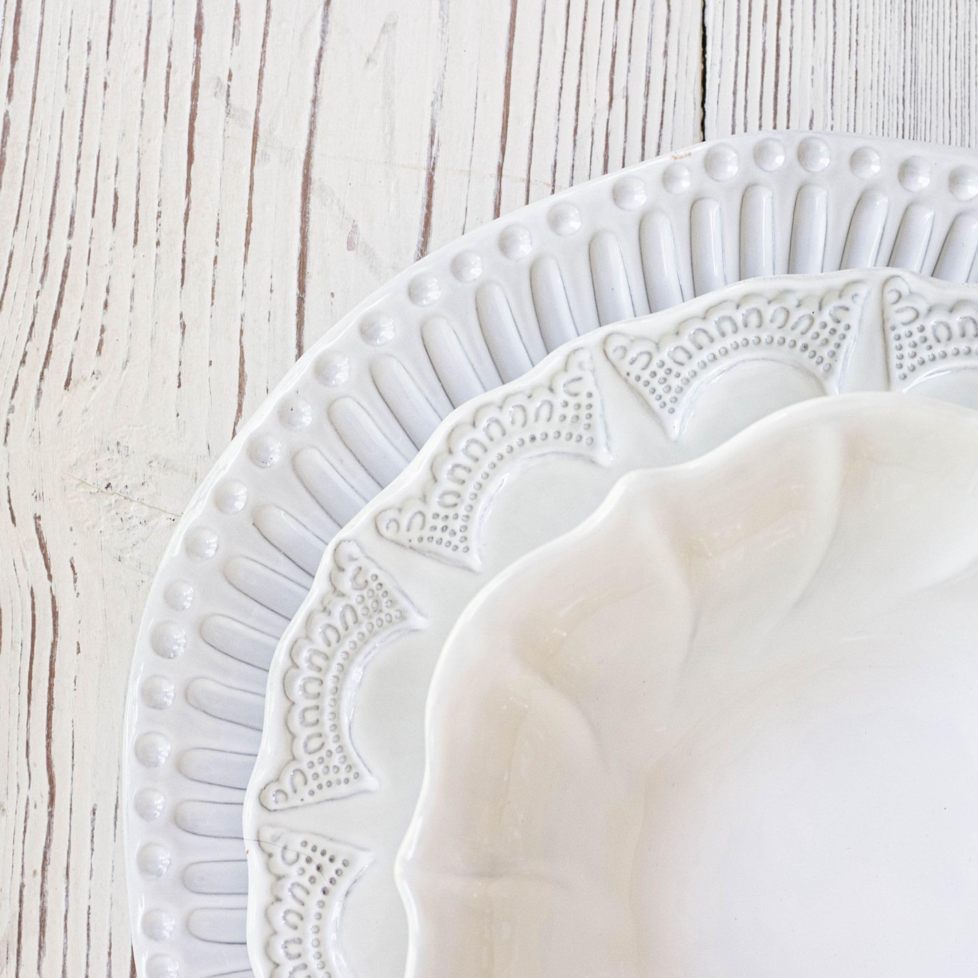 Vietri Incanto White Ruffle Pasta Bowl - 9.75