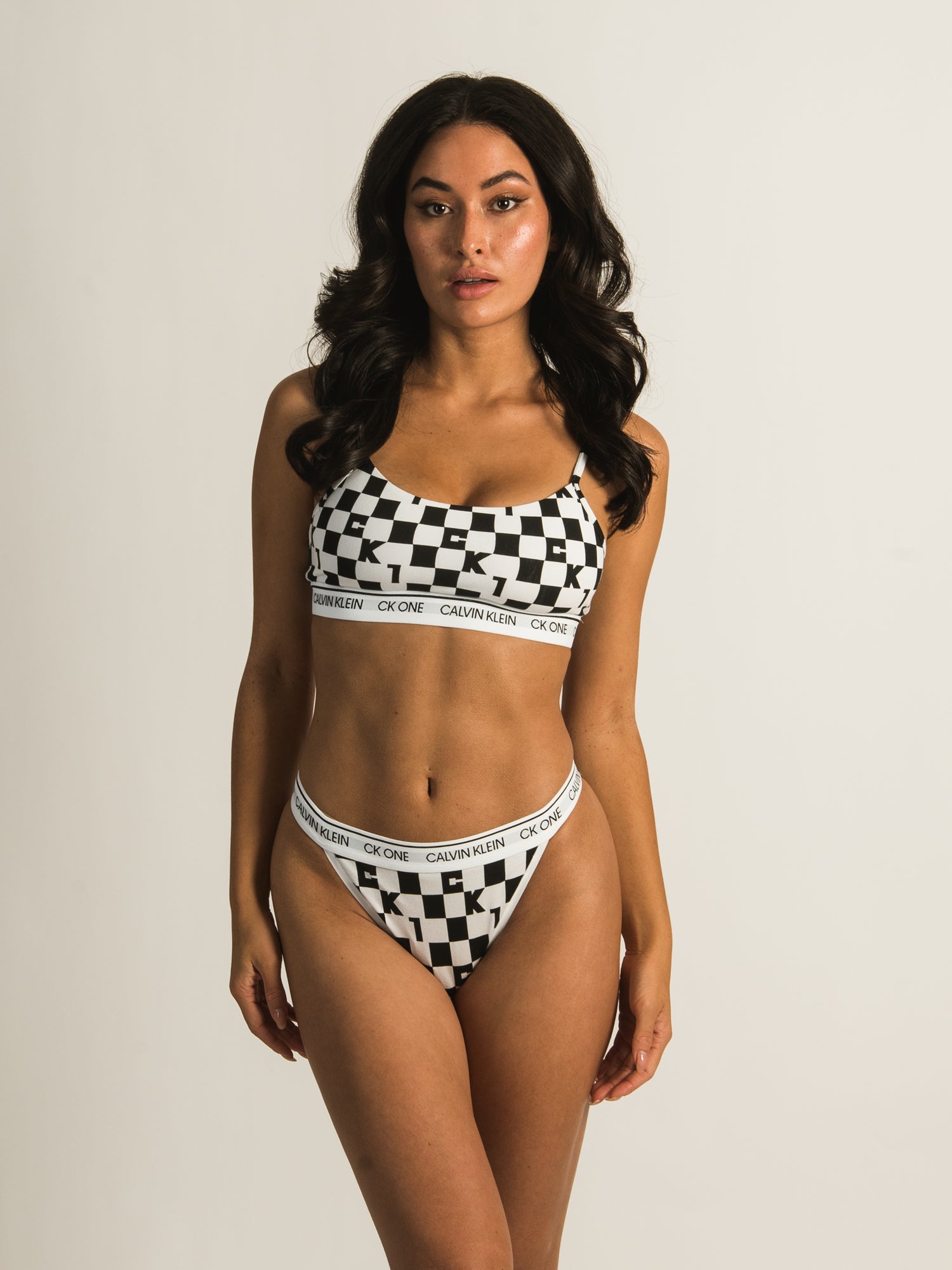 Calvin Klein CK One Block Logo Bralette - Women's Comfortable Lace Underwear for Everyday Wear & Layering - Clearance Sale