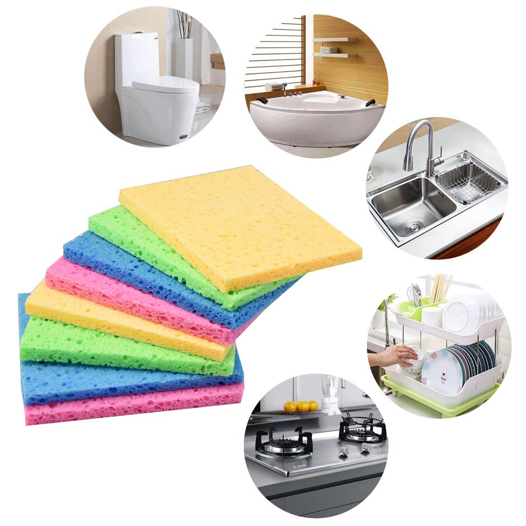 Yookat 30-Pack Non-Scratch Kitchen Sponges | Heavy Duty Dishwashing & Cleaning Sponges | Eco-Friendly Natural Colored Sponges for Kitchen, Bathroom & Household Cleaning | Perfect for Dishes, Countertops & Appliances
