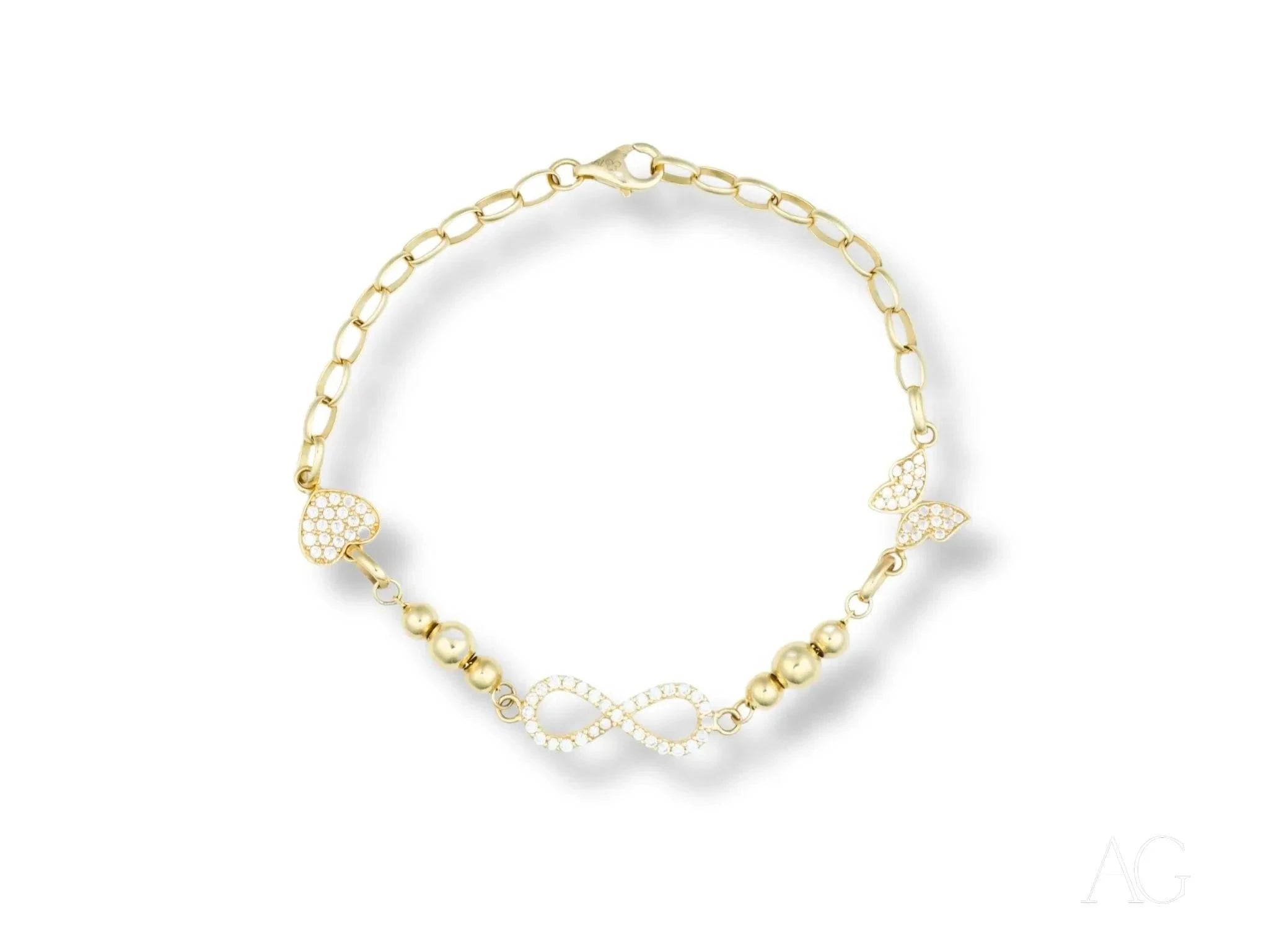 Elegant 18k Gold Bracelet with Sparkling Cubic Zirconia - Perfect for Weddings, Anniversaries & Special Occasions