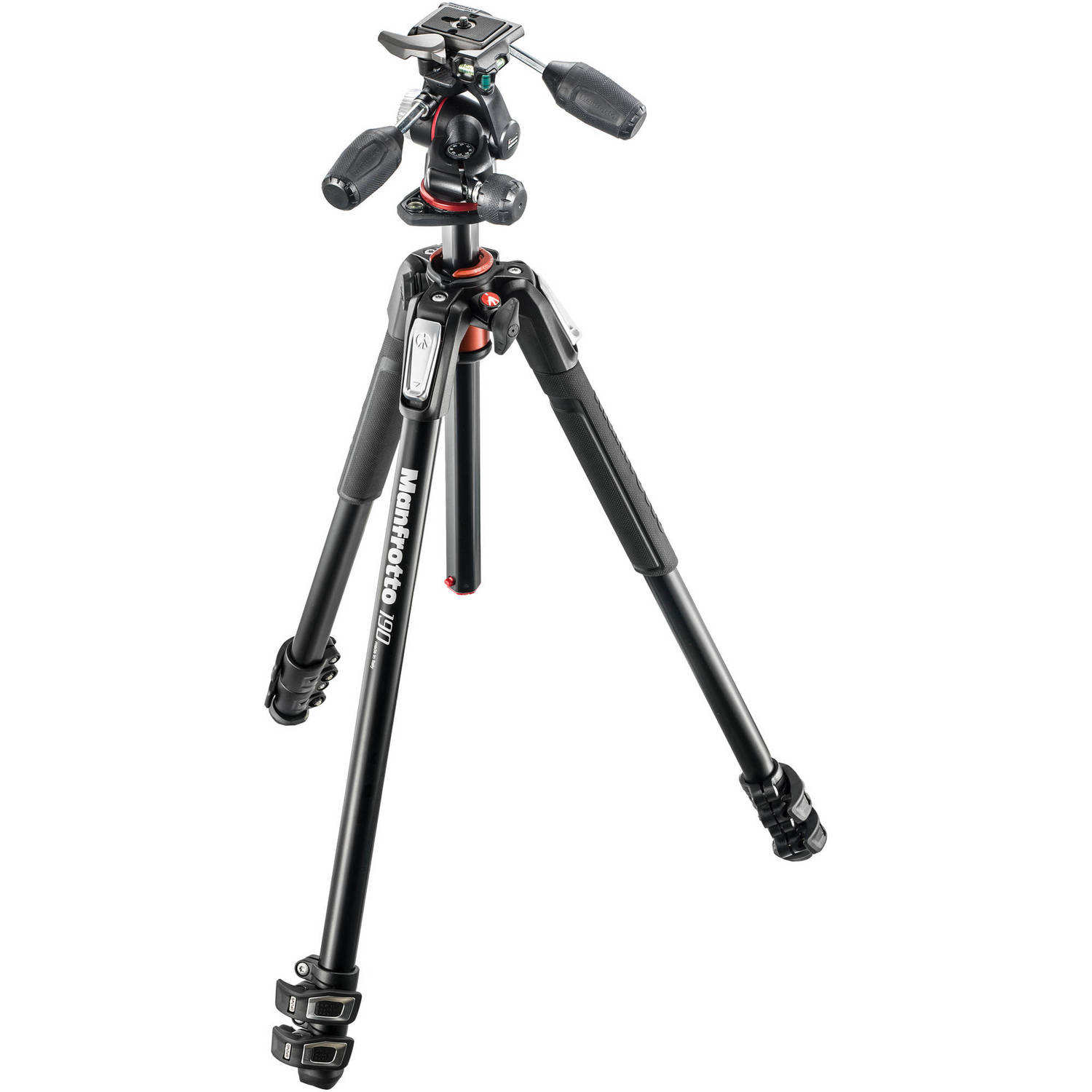 Manfrotto MK190XPRO3 3W Aluminum Tripod with 3-Way Pan/Tilt Head - Professional Camera Tripod for Photography, Videography & Travel - Stable Support for DSLR, Mirrorless & Video Cameras