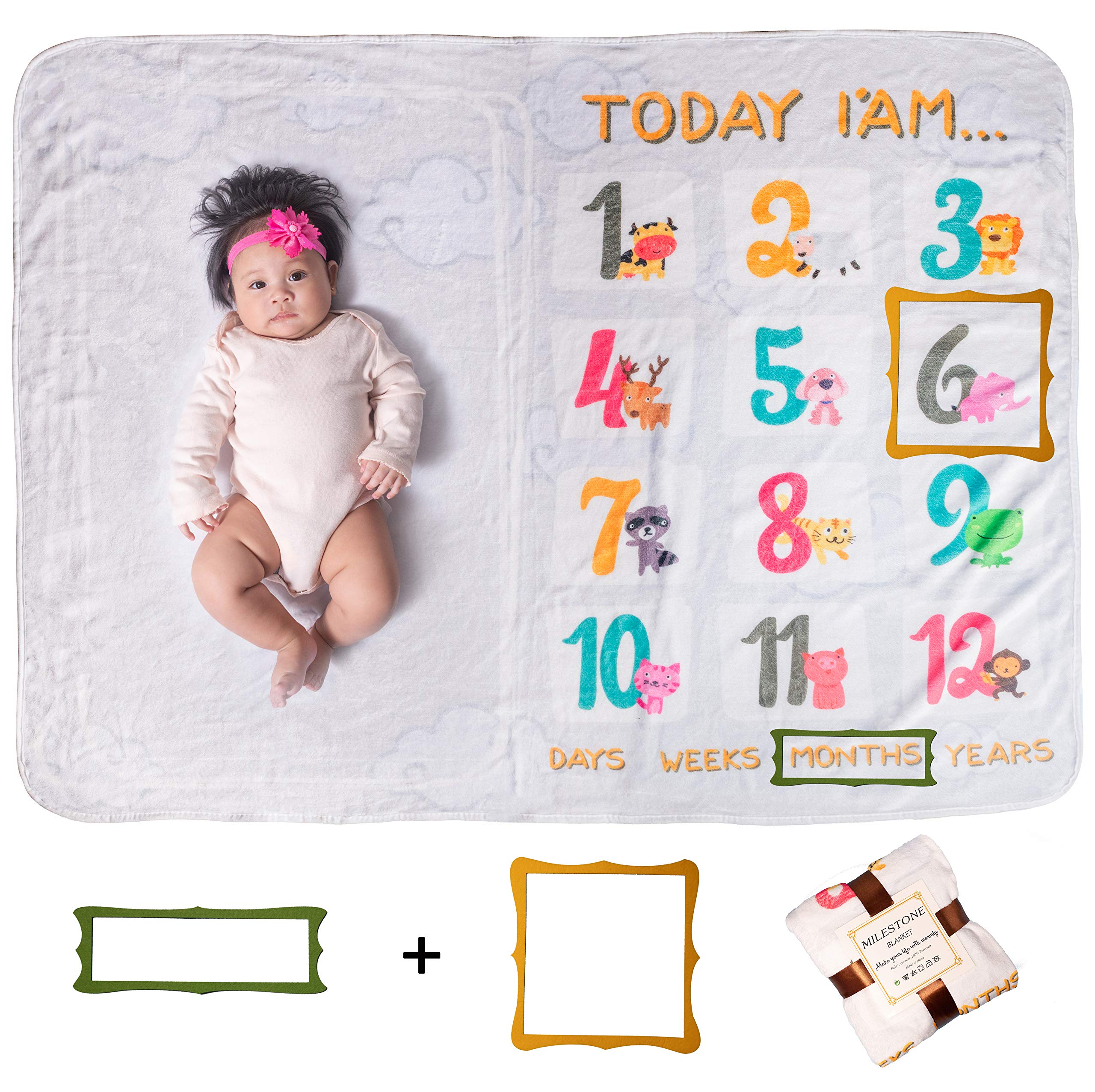Premium Baby Blankets 50x40 - Soft Flannel Fleece for Swaddling & Photo Props - Gifts for Boys & Girls