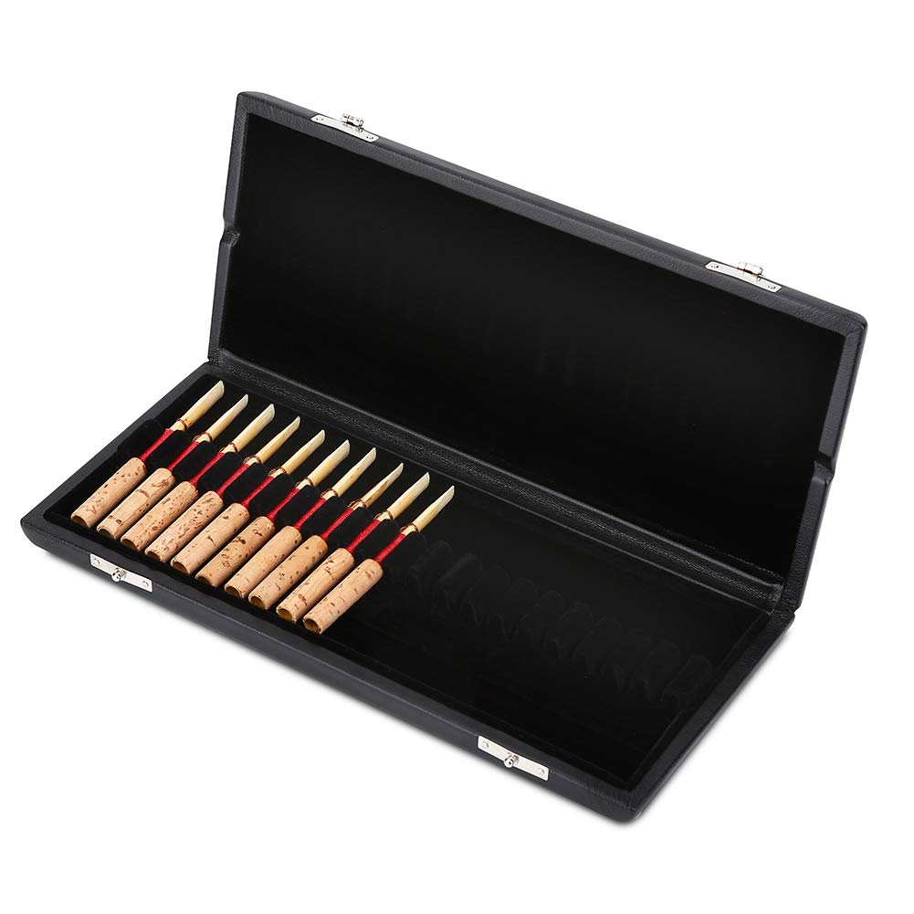 Premium Wooden Oboe Reed Case - Durable Storage Box with Exquisite Cover for 10/12/20 Reeds (20 Sticks Included) - Perfect for Musicians, Students & Professional Oboe Players