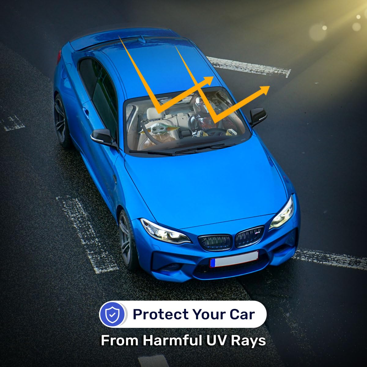 Funny Star Movie Baby Alien Car Windshield Sun Shade (55x30 Inches) - UV Protection Sunshade for SUV, Truck & Vehicle Windows | Perfect for Summer Parking & Road Trips
