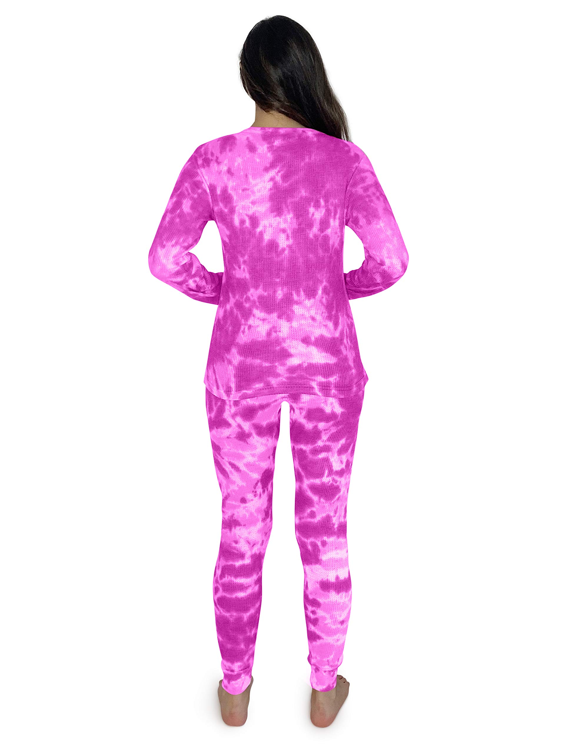 Just Love Women's Tie Dye Two-Piece Thermal Pajama Set - Cozy Winter Sleepwear for Cold Nights & Lounging at Home