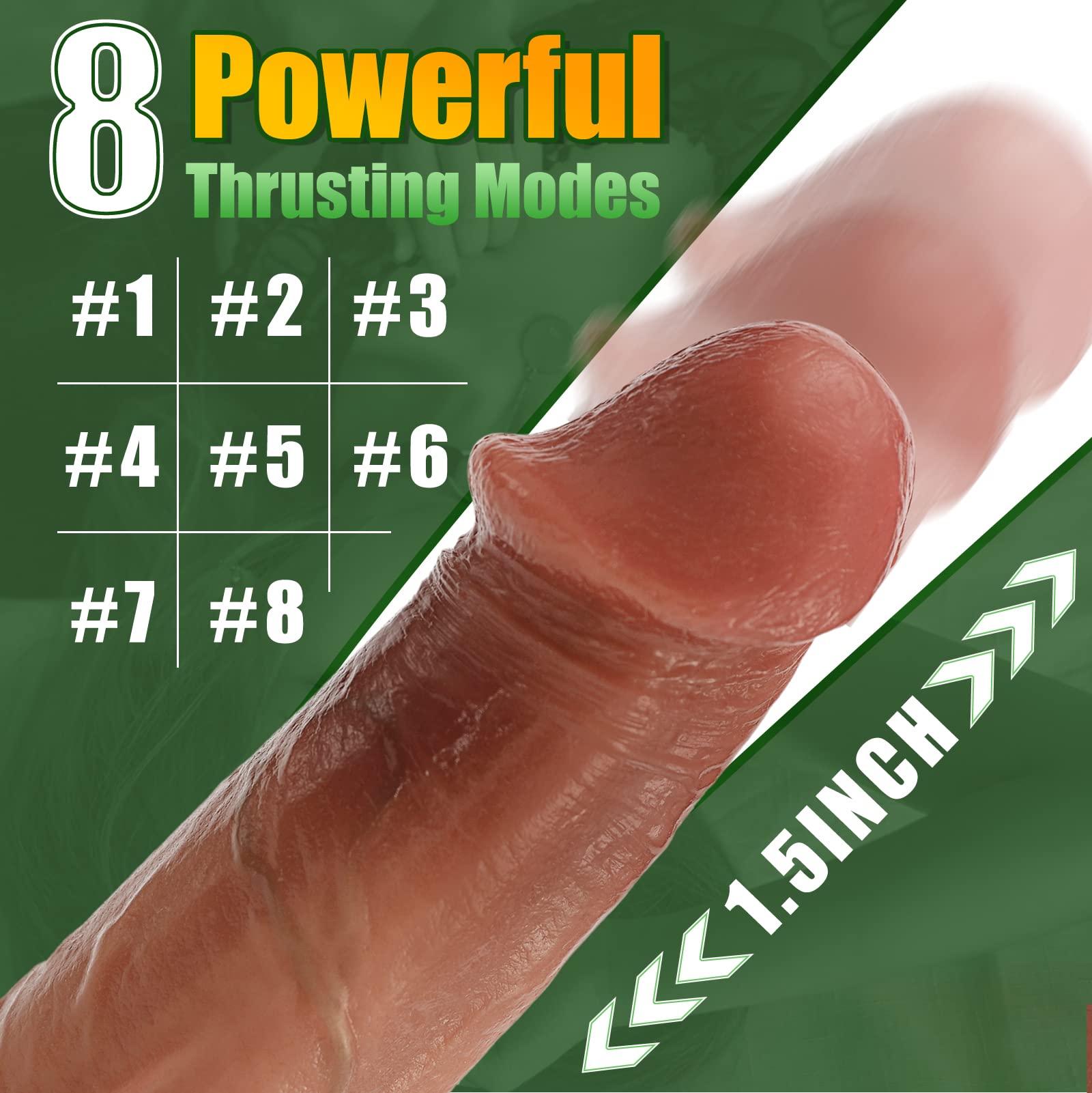 9.8 Inch Thrusting Dildo Vibrator for Women - 8 Powerful Thrusting & Vibrating Modes, Realistic Silicone Adult Sex Toy for Couples & Solo Play - Perfect for Anal, Vaginal Stimulation & BDSM Scenes