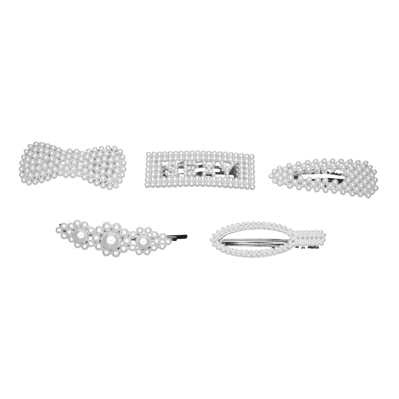 Pearl Hair Clips for Women - 6 Pcs Hair Accessories for Styling & Ties