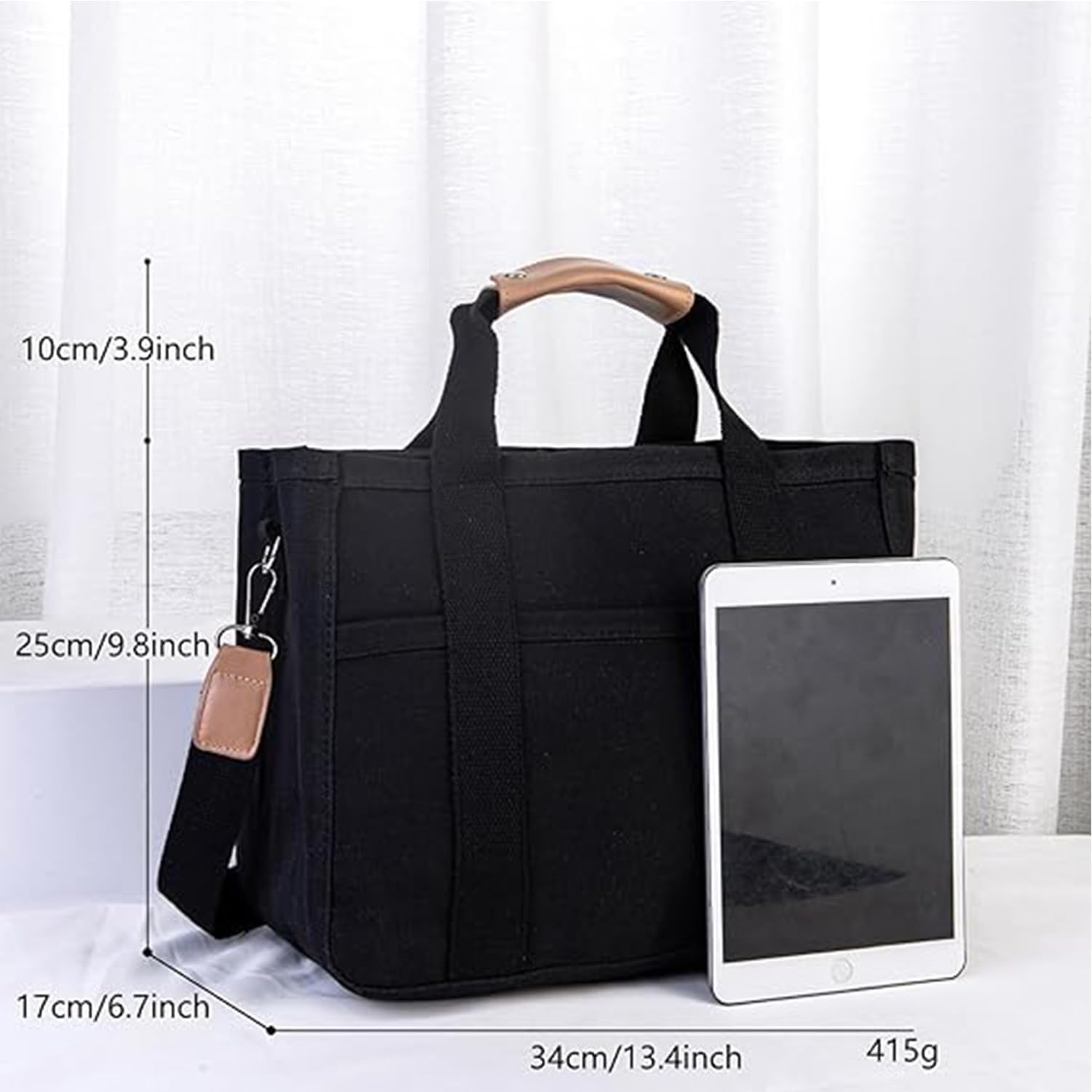Stylish Canvas Tote Bag with Multiple Compartments - Perfect for Shopping, Travel & Work | Durable Everything Bag for Women & Men