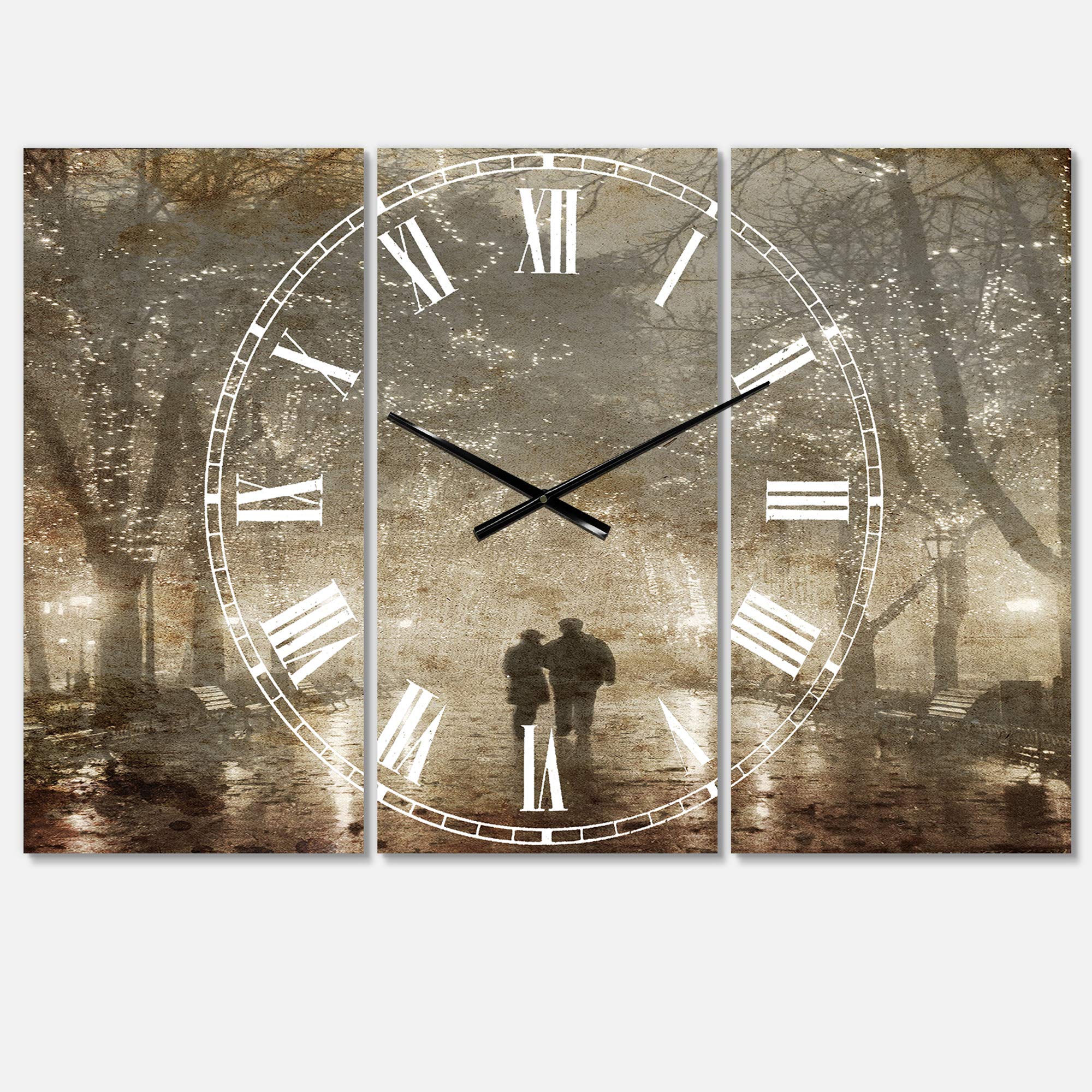 Designart Mid-Century Modern Round Metal Wall Clock - Bent Knee Art Design for Home, Living Room, Bedroom & Office Decor | Stylish Decorative Wall Art for Vintage Interiors & Modern Spaces