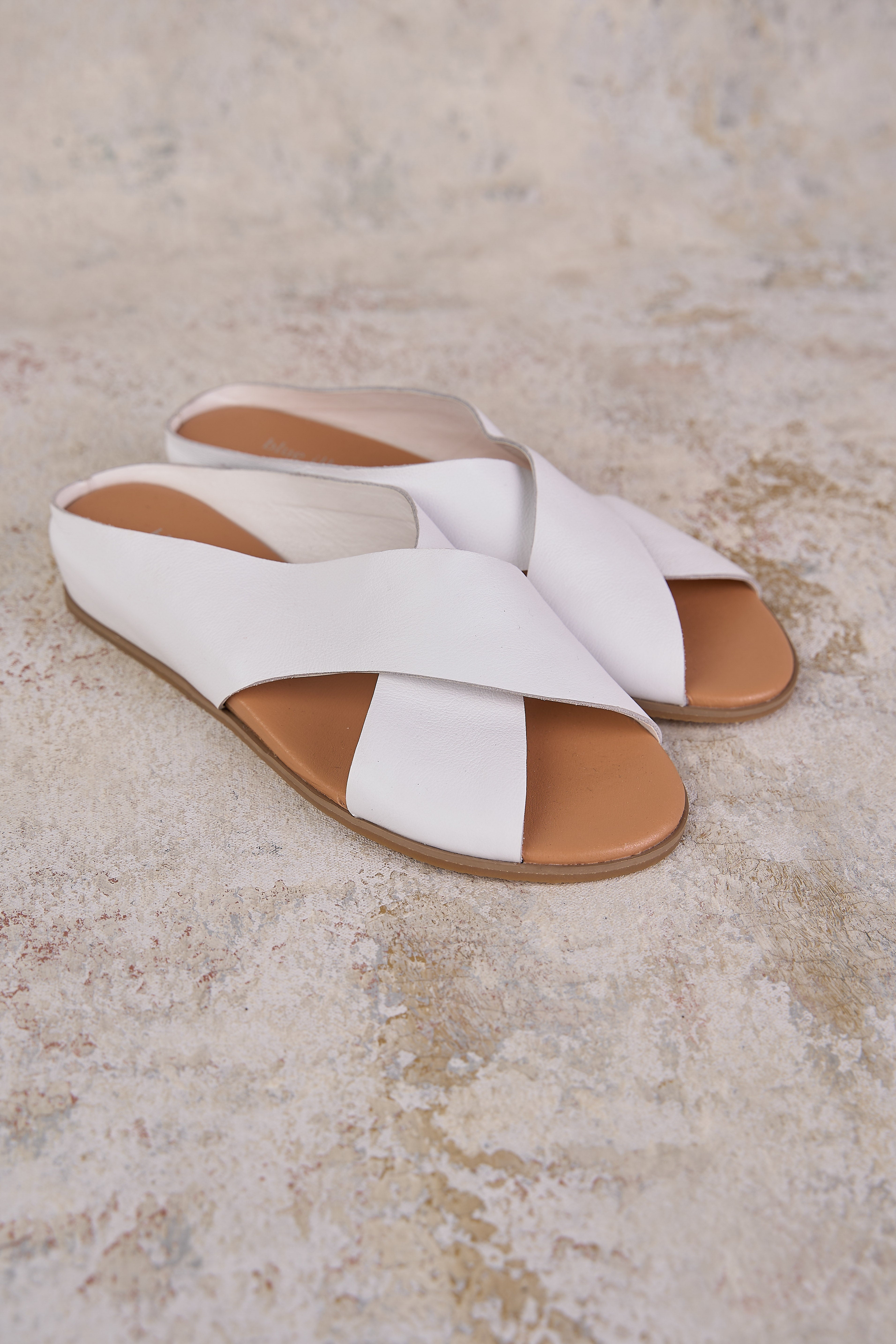 Harli Cross Strap White Women's Sandals - Comfortable Summer Beach Shoes for Walking, Travel & Outdoor Activities