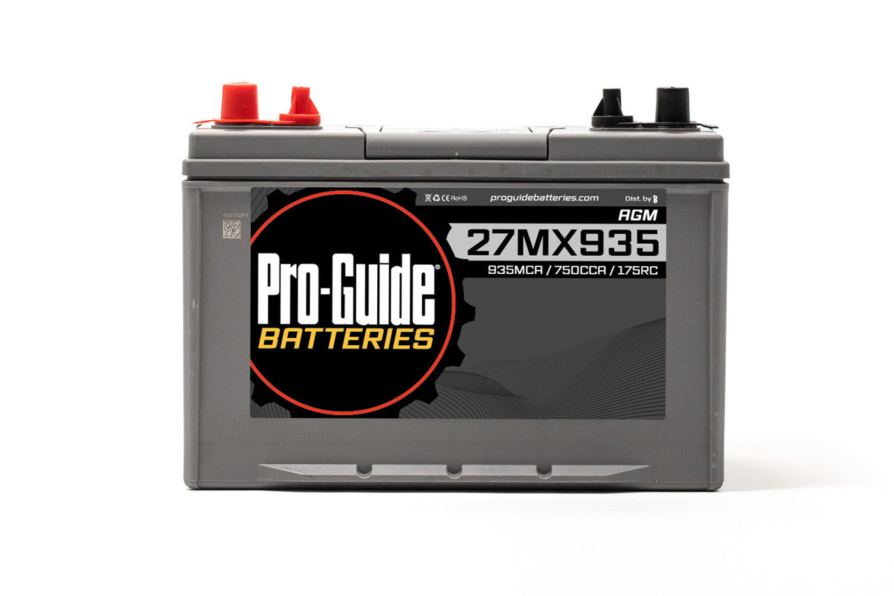 Pro Guide 12V AGM Group 27 Deep Cycle Battery 750CCA - Perfect for Marine, RV, and Solar Power Applications