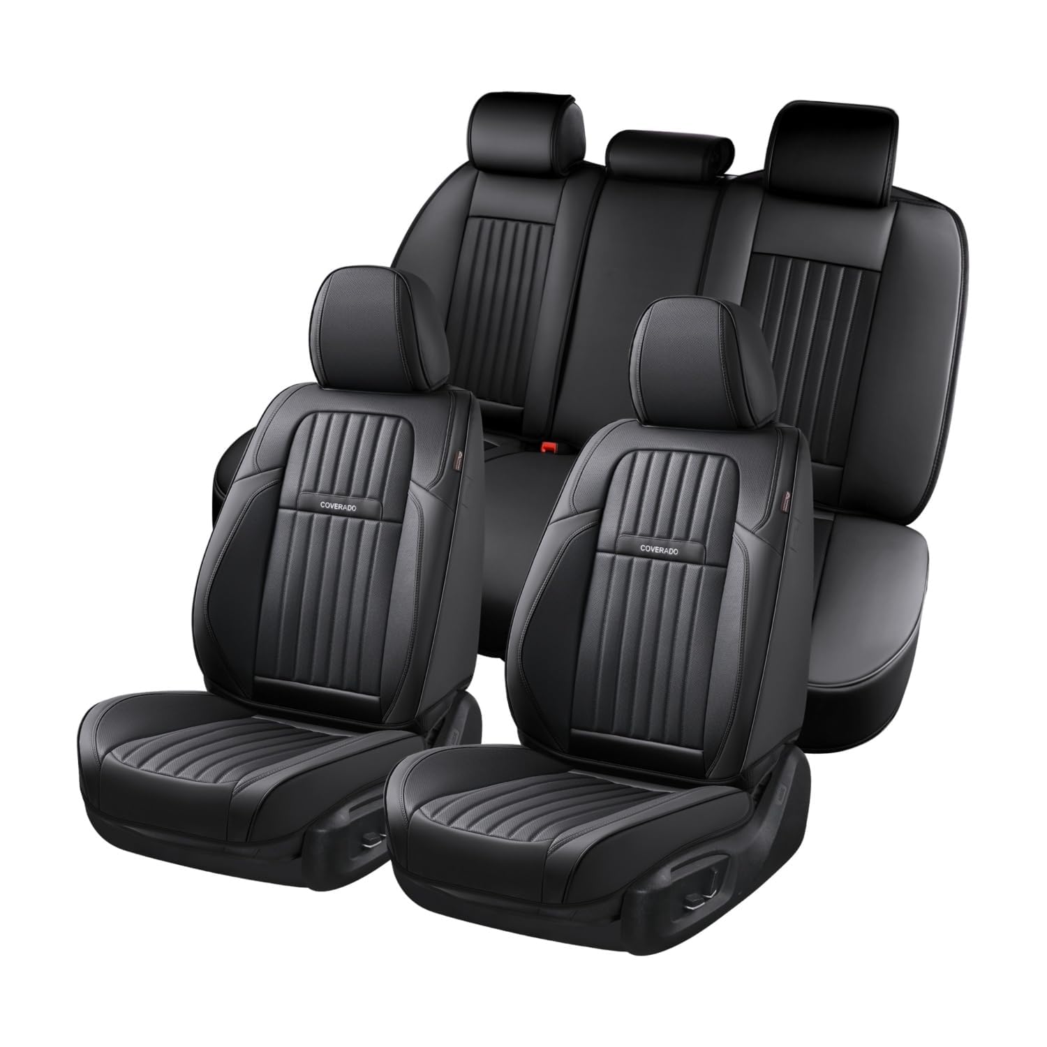 Premium Nappa Leather Car Seat Covers Full Set - Waterproof Front & Back Seat Protectors for Most Vehicles | Universal Fit, Luxury Car Interior Accessories for SUVs, Sedans & Trucks | Perfect for Daily Commute, Road Trips & Family Travel
