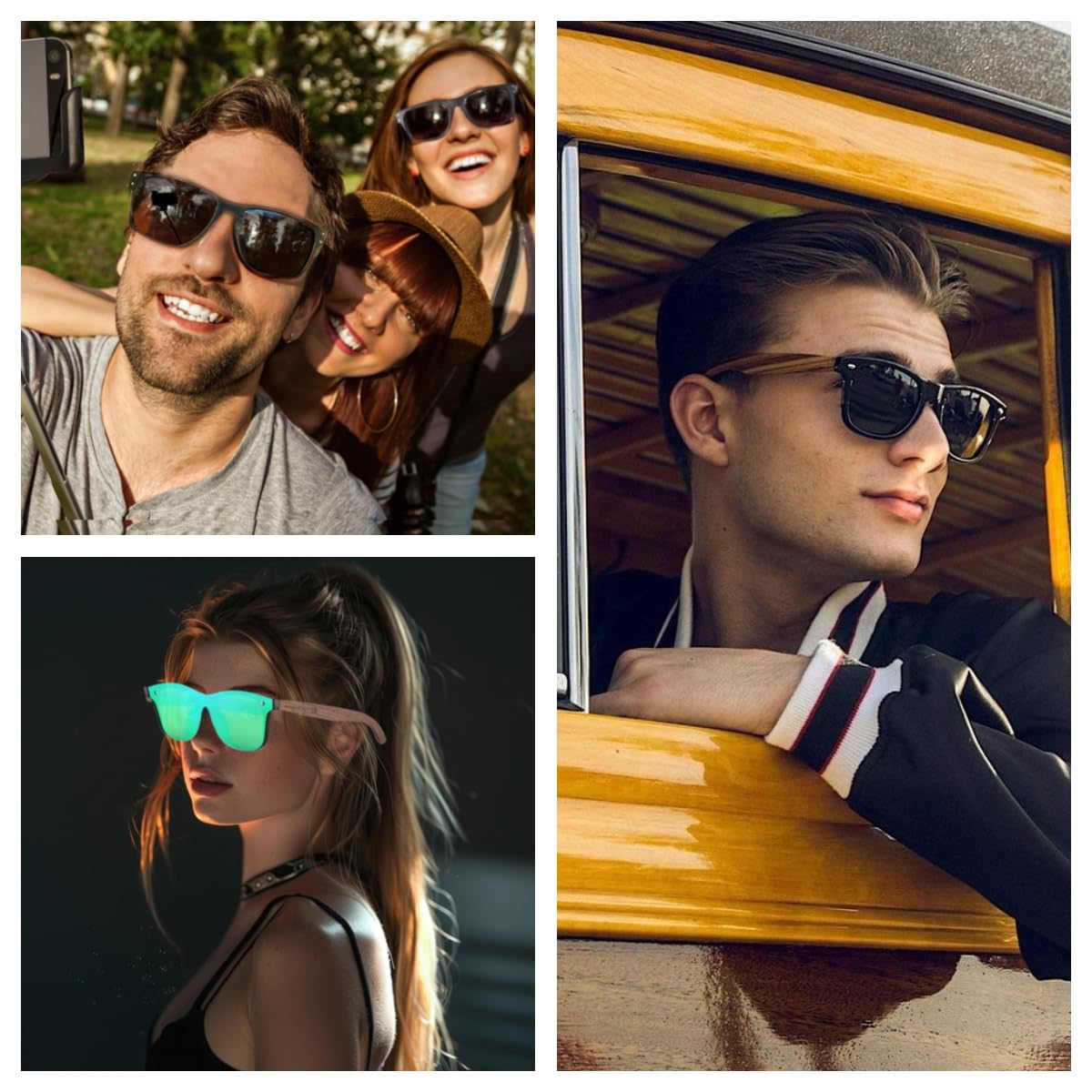 Polarized Wood Sunglasses for Men & Women - UV Protection, Lightweight & Stylish - Perfect for Driving, Outdoor Sports & Fashion Accessories