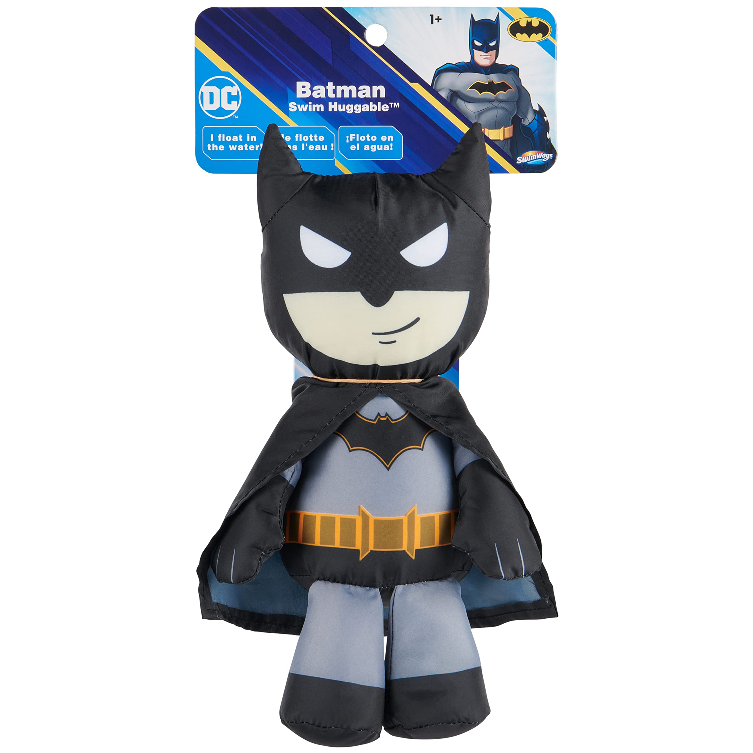 DC Batman Swim Huggable Floating Water Stuffed Animal - Fun Bath & Beach Toy for Kids Ages 1+ | Perfect Pool Party Gift, Bathtime Companion & Summer Water Play