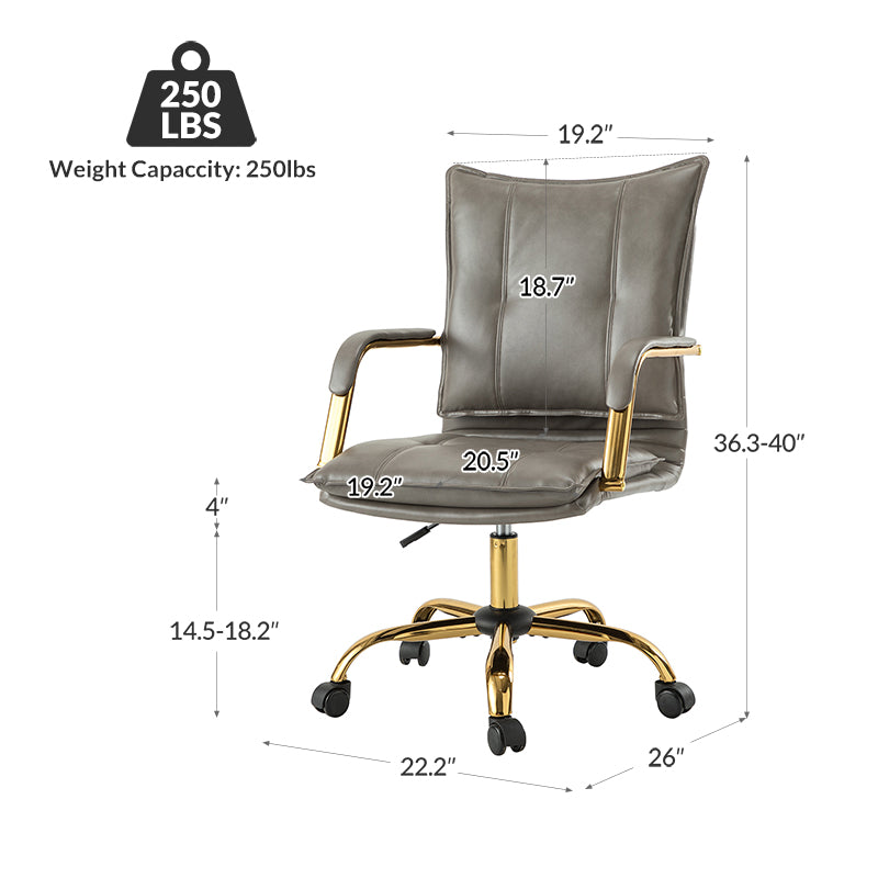 Stylish Michele Vegan Leather Task Accent Chair - Modern Office & Living Room Furniture for Home & Workspace