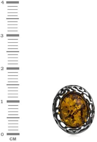 Baltic Honey Amber Sterling Silver Round Stud Earrings for Women - Natural Baltic Amber Jewelry - Hypoallergenic & Elegant Gift for Her - Perfect for Everyday Wear, Parties & Special Occasions