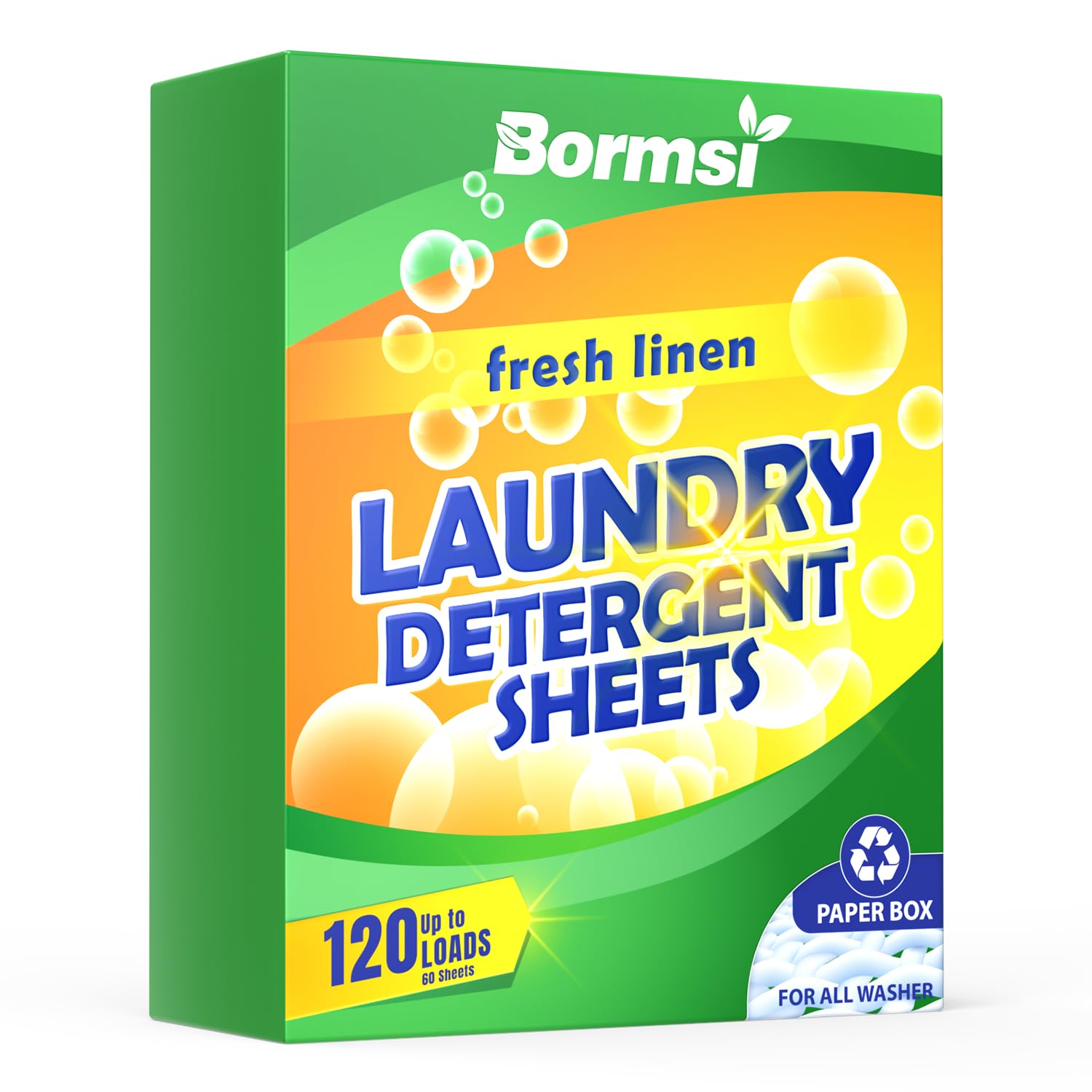 Eco-Friendly Laundry Detergent Sheets - Fresh Scent, 120 Loads | Plastic-Free, Travel-Friendly Laundry Soap (60 Sheets) | Perfect for Home, Travel & Camping