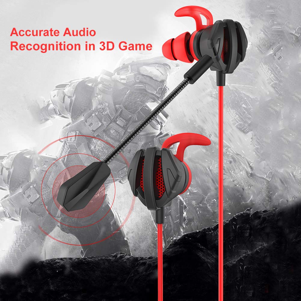 Best Gaming Headset with Dual Mic - Noise Cancelling In-Ear Headphones for PS4, Xbox One, PC, Laptop & Mac (Green) - Perfect for Competitive Gaming & Online Chat