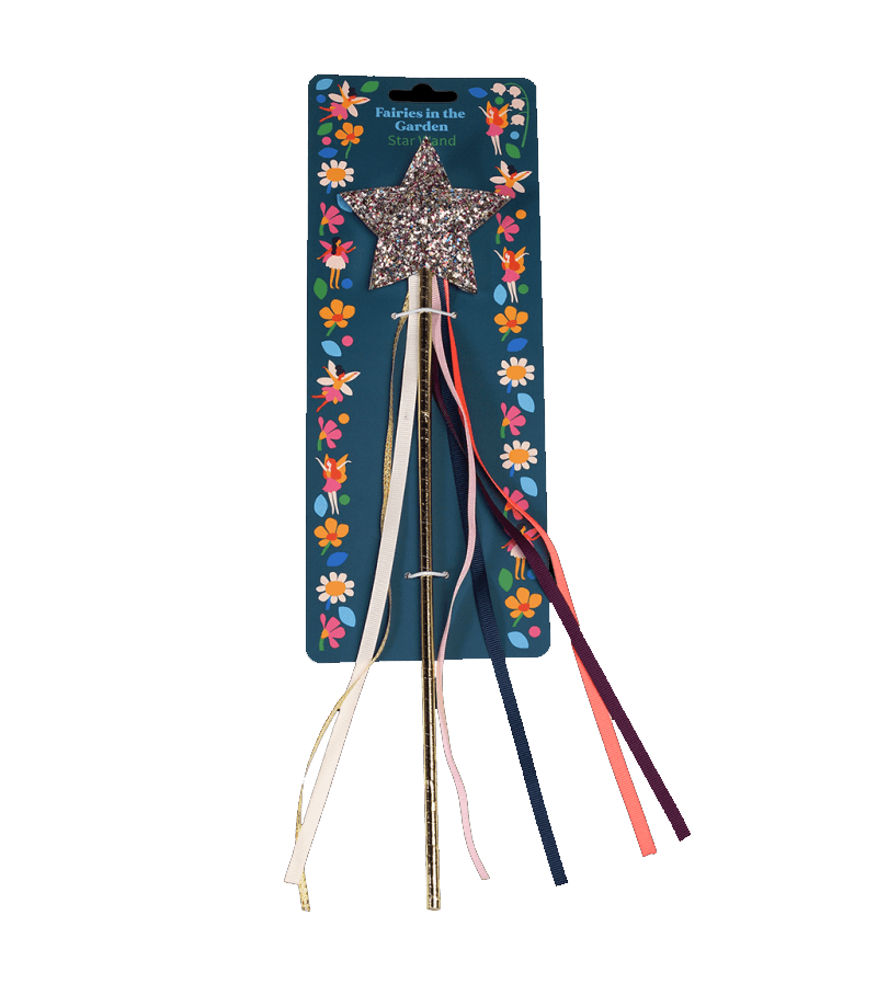 Fairies In The Garden Star Wand - Magical Fairy Wand Toy for Kids, Light-Up LED Fairy Wand for Dress Up & Pretend Play - Perfect for Birthday Parties, Halloween Costumes & Imaginative Play