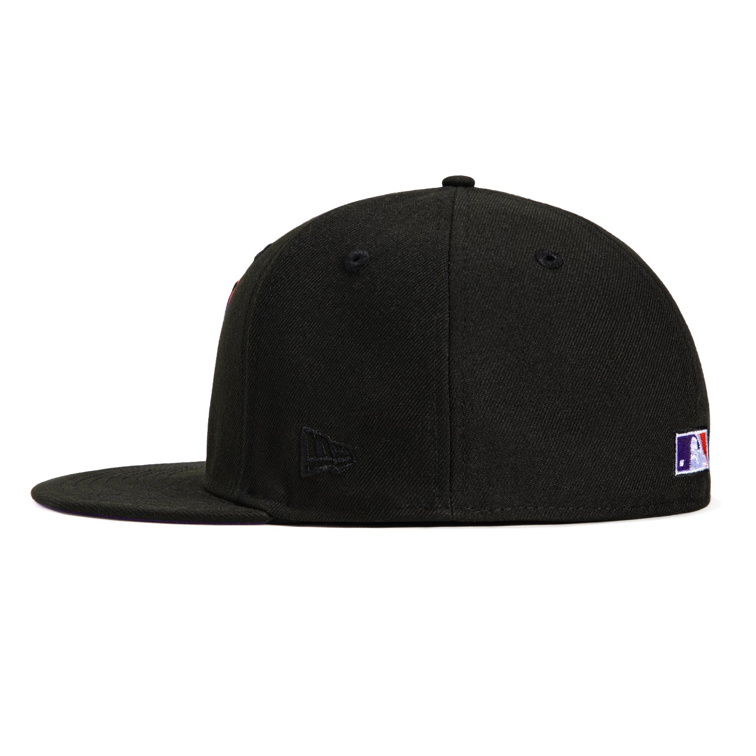 New Era 59Fifty MLB Arizona Diamondbacks 2001 World Series Patch Snake Head Snapback Hat - Black, Purple & Orange - Official Licensed Baseball Cap for Fans & Streetwear Fashion