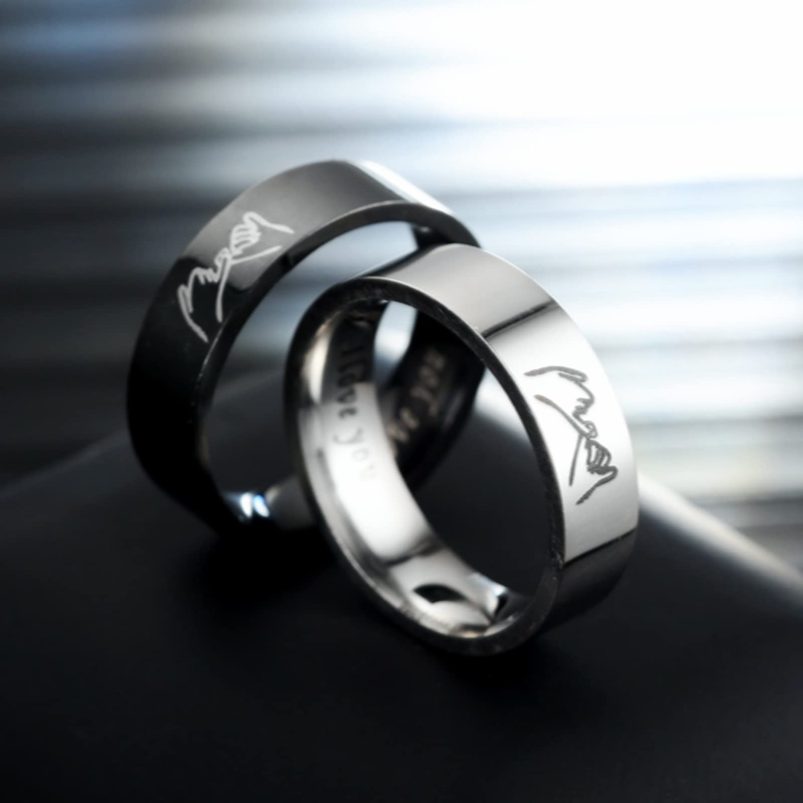 2PCS Pinky Promise Rings for Couples - Matching Love Bands for Women & Men | Wedding, Friendship Gift