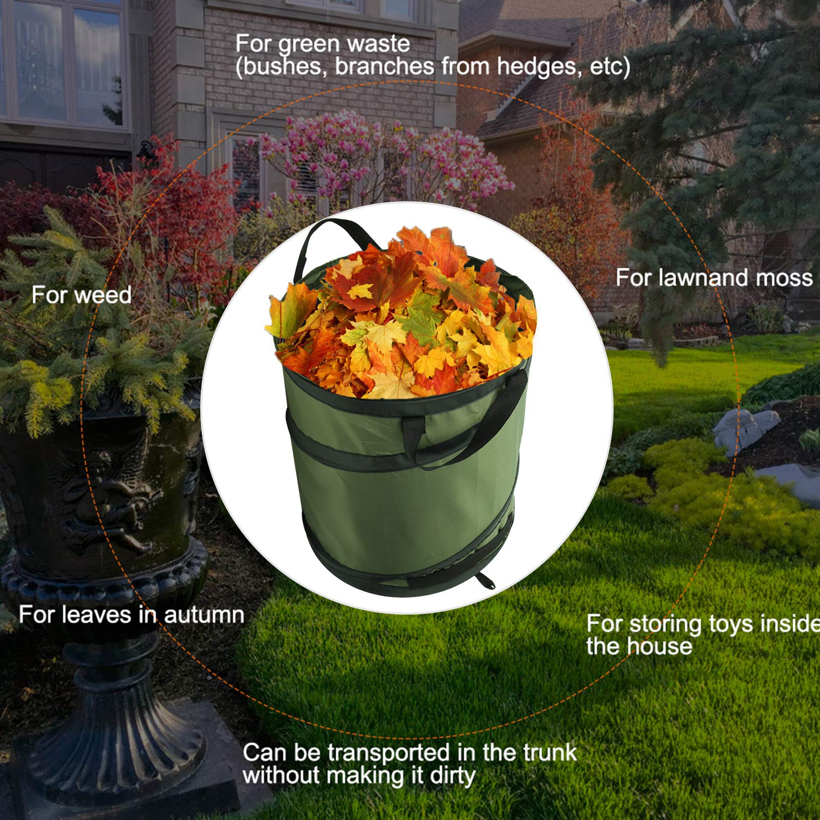 Foldable Camping Trash Can with Oxford Cloth - Portable Waste Container for Outdoor, Picnics & Hiking - Waterproof & Durable Camping Accessories for RV, Beach & Backyard Gatherings