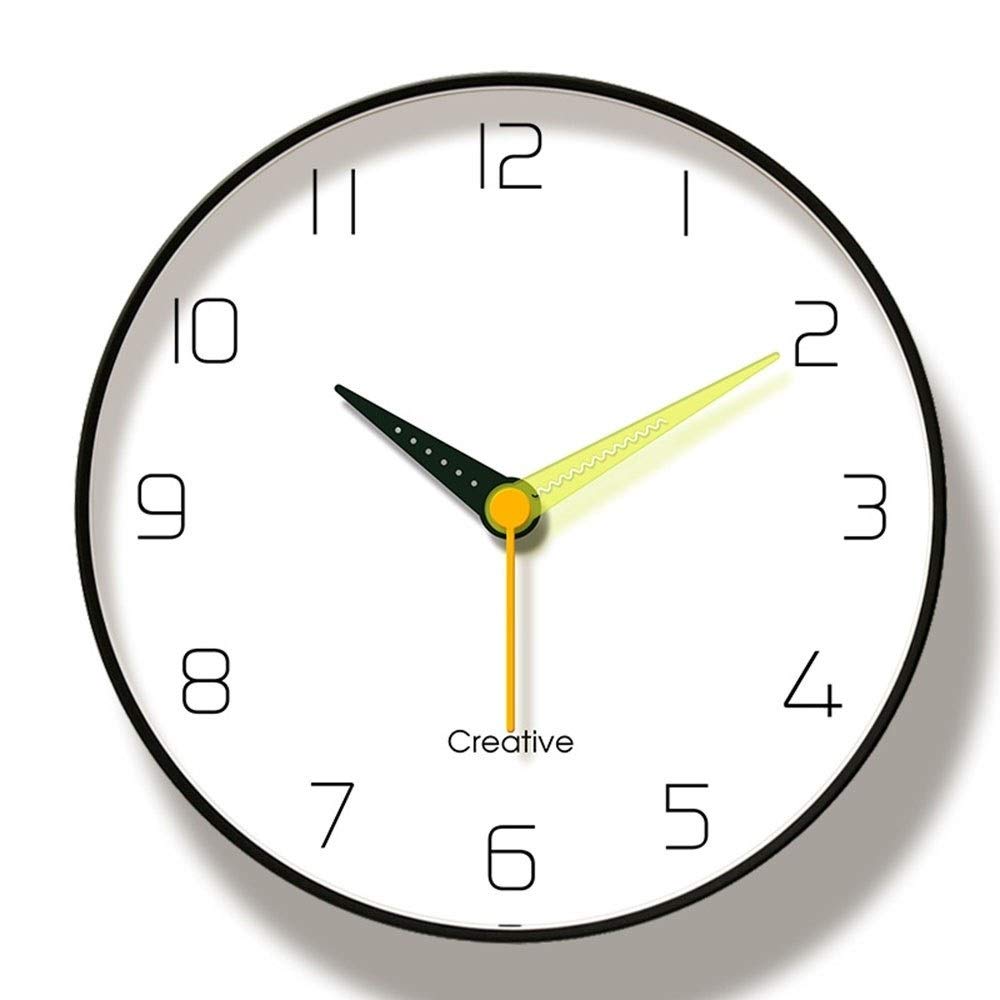 12 Inch Black Stylish Metal Wall Clock - Silent Non-Ticking Modern Home Decor for Living Room, Bedroom, Dining Room, Office & Study - Perfect for Home, Office & Gift Giving