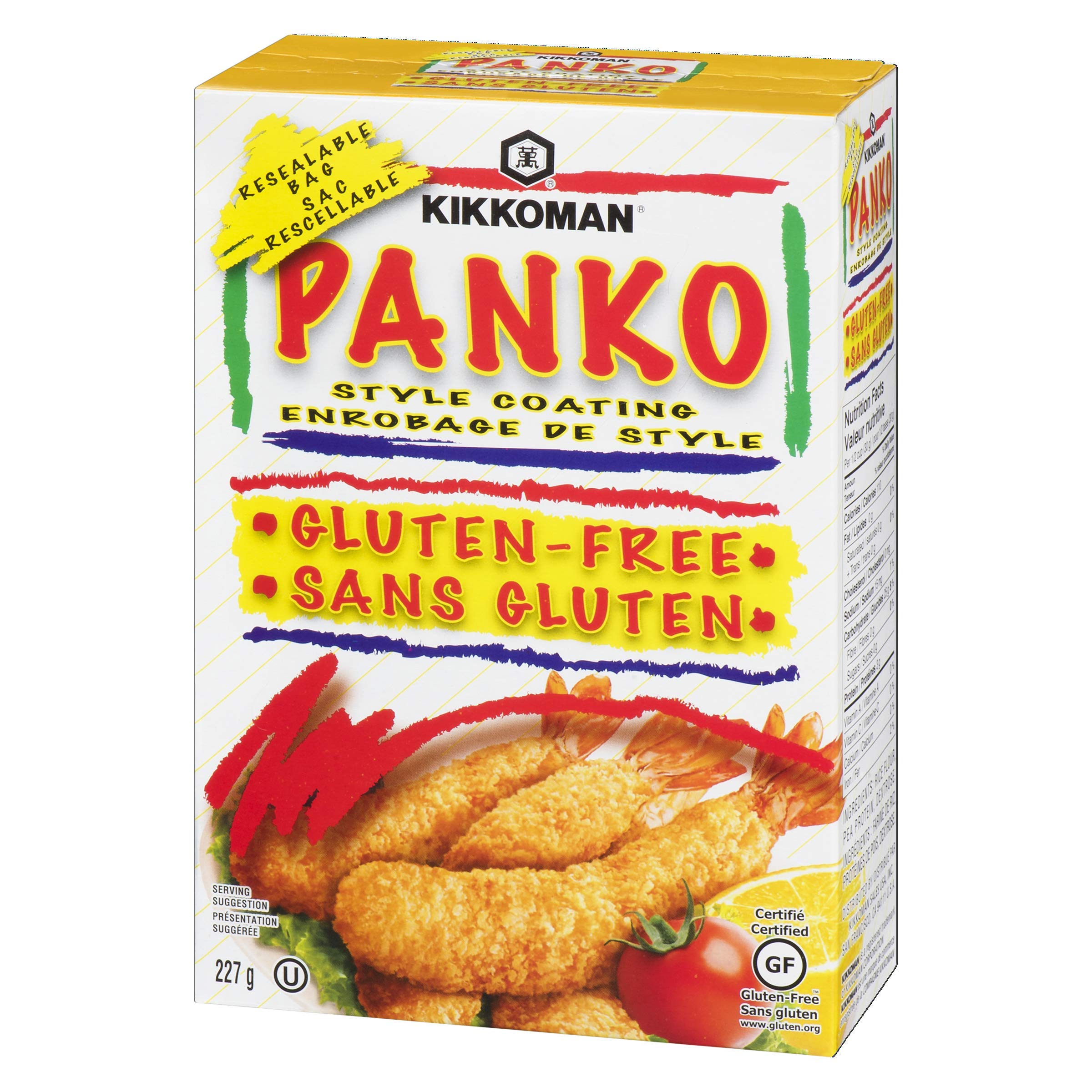 Kikkoman Gluten-Free Panko Bread Crumbs 8oz | Japanese-Style Unseasoned Breadcrumbs for Baking, Frying & Air Frying | Perfect for Chicken Katsu, Tonkatsu, Tempura & More