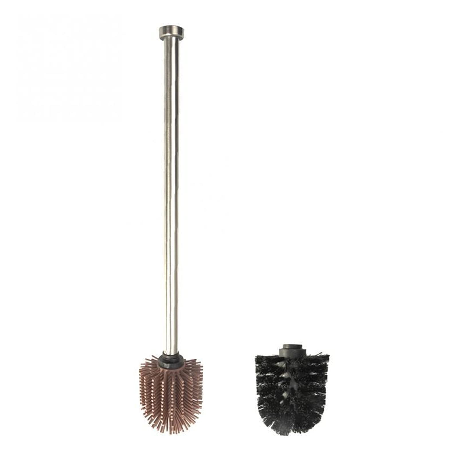 Silicone Toilet Brush with Long Handle - Durable Stainless Steel Cleaning Tool for Bathroom, Home & Travel Use - Easy to Replace & Portable Scrubber for Deep Cleaning Stains