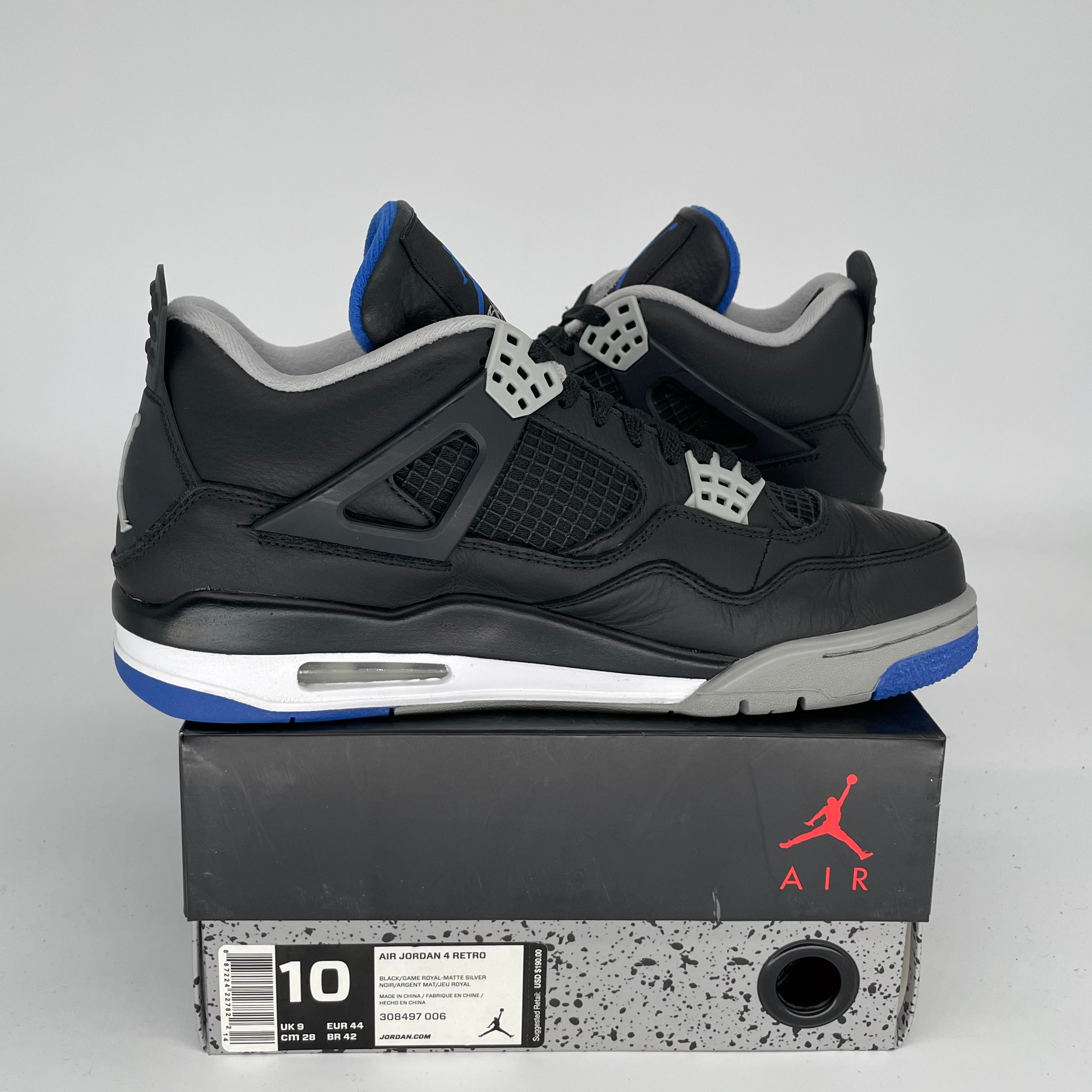 AIR JORDAN 4 MOTORSPORT ALTERNATE 308497-006 Men's Basketball Shoes Size 10 - Retro Sneakers for Casual Wear & Street Style
