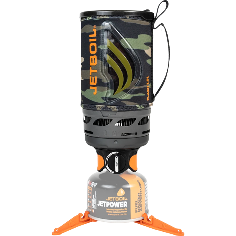 Jetboil Flash 1.0L Camping Stove System - Compact, Fast Boiling Backpacking Stove for Outdoor Adventures (Dark Camo) - Perfect for Hiking, Backpacking & Emergency Preparedness