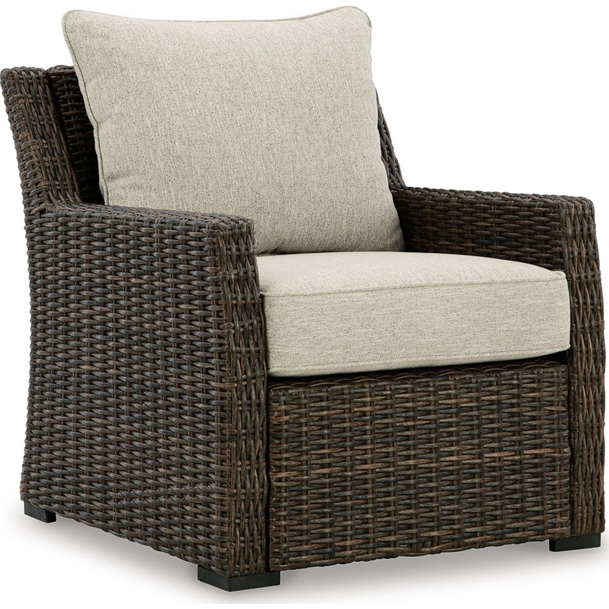Brook Ranch Outdoor Chaise Lounge with Cushion - Water-Resistant Brown Patio Furniture for Poolside, Beach, and Backyard Relaxation