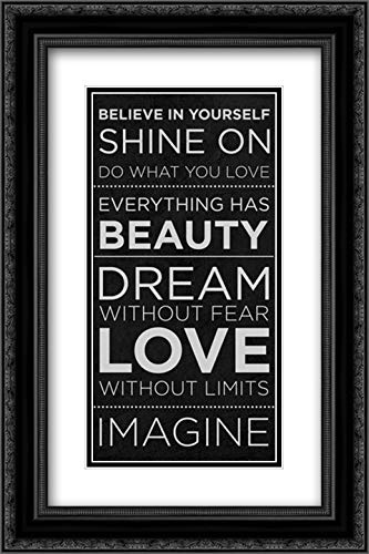 SD Graphics Studio 13x18 Inch Black Ornate Framed Double Matted Museum Art Print - Believe in Yourself Inspirational Wall Decor for Living Room, Bedroom & Office