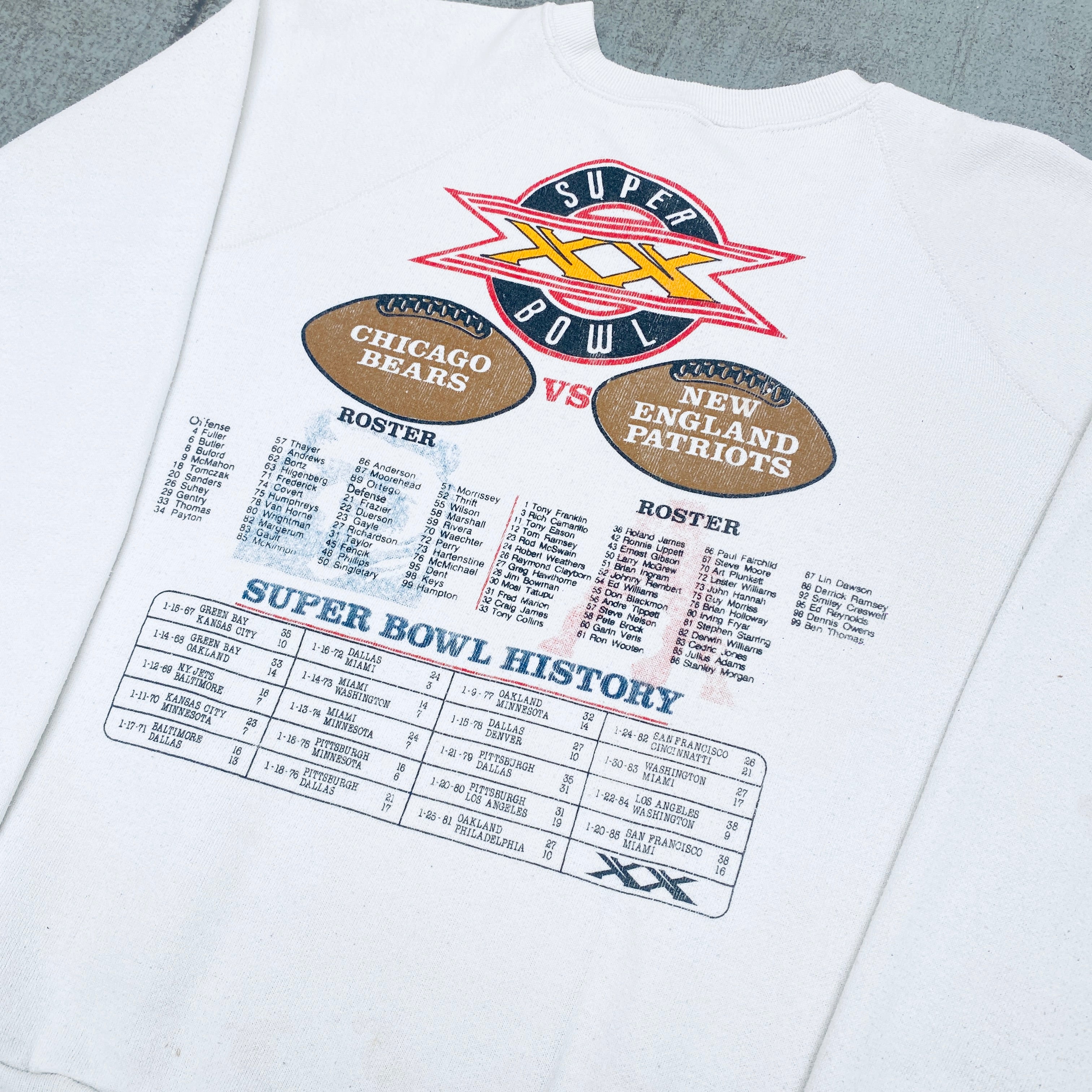 Chicago Bears 1986 Super Bowl XX Championship Vintage Sweatshirt (S/M) - Perfect for Game Day, Sports Fans & Retro Fashion Lovers