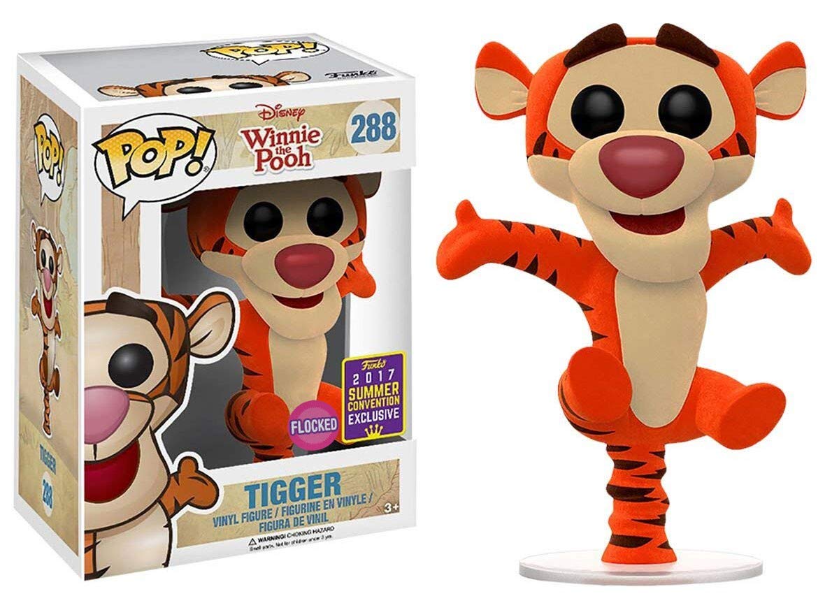 Funko POP! Flocked Tigger #288 - 2017 Summer Convention Exclusive Collectible Vinyl Figure - Perfect for Disney Fans & Toy Collectors - Great for Display, Gifts, and Home Decor