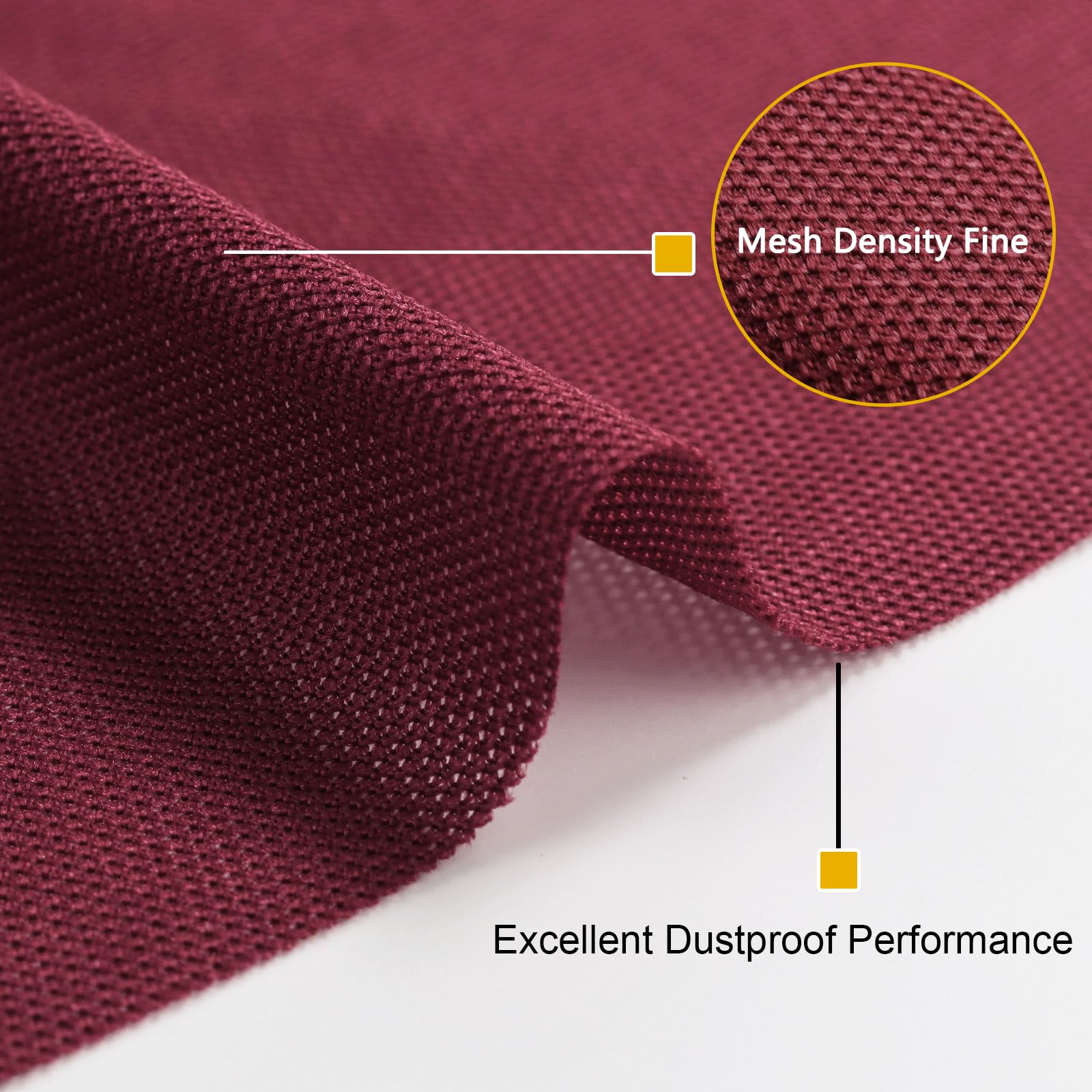 1 Yard Speaker Grill Cloth Fabric - Acoustically Transparent Stereo Mesh for Home Speaker Replacement - Burgundy (36