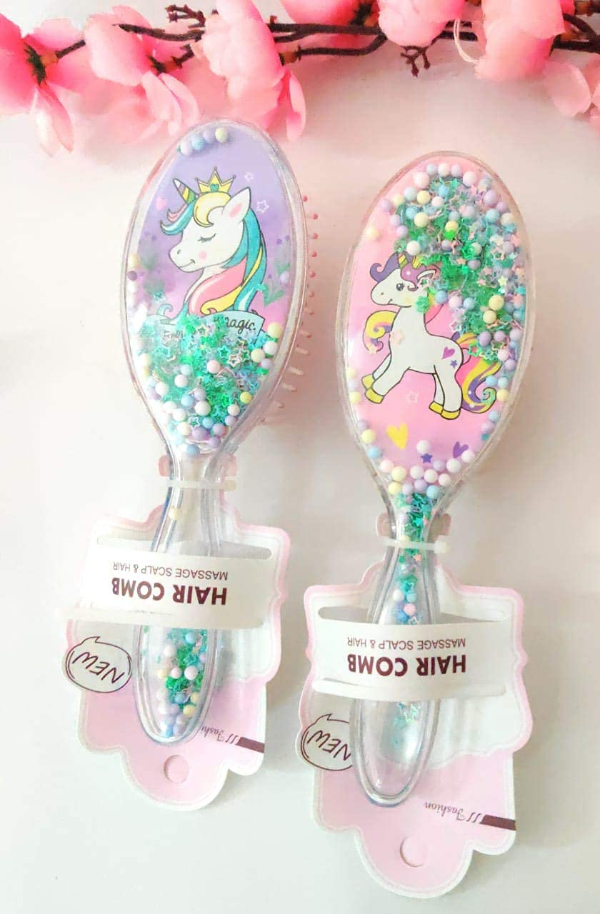 TERA 13 Unicorn Hair Brush for Girls - Soft & Smooth Glitter Comb for Kids, Perfect for Daily Hair Care, Styling, and Return Gifts (1Pcs)