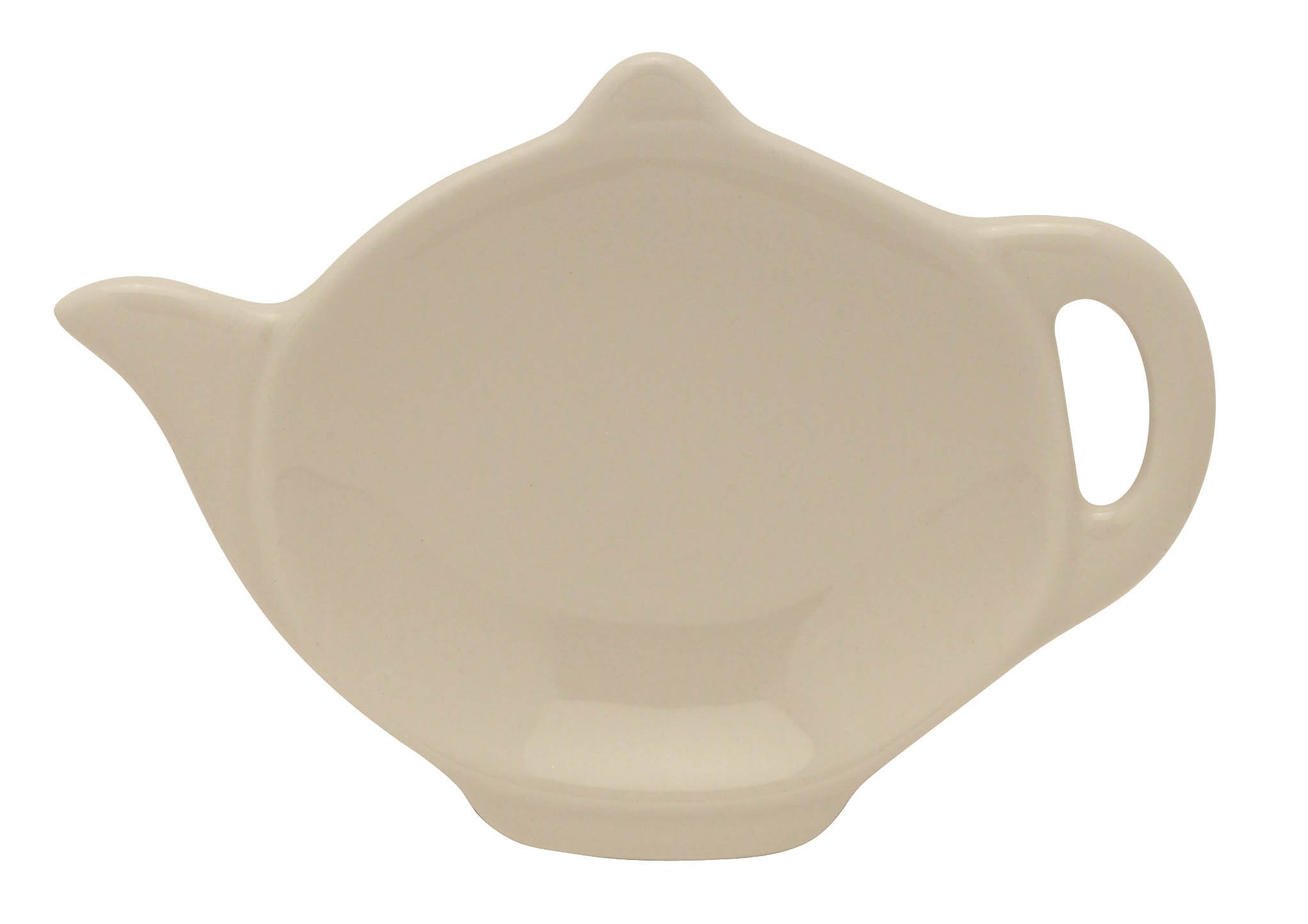 HIC Ceramic Teapot-Shaped Tea Bag Holder & Rest - High-Fired Wheat Design, 4.5-Inch - Perfect for Tea Lovers & Kitchen Decor