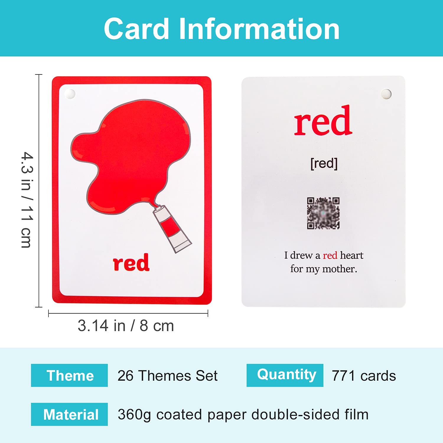 Lilias English Words Learning Flash Cards for Toddlers - 771 Pocket Cards with 26 Themes, Preschool & Kindergarten Learning Toys & Supplies - Perfect for Home, Classroom & Travel Learning Activities