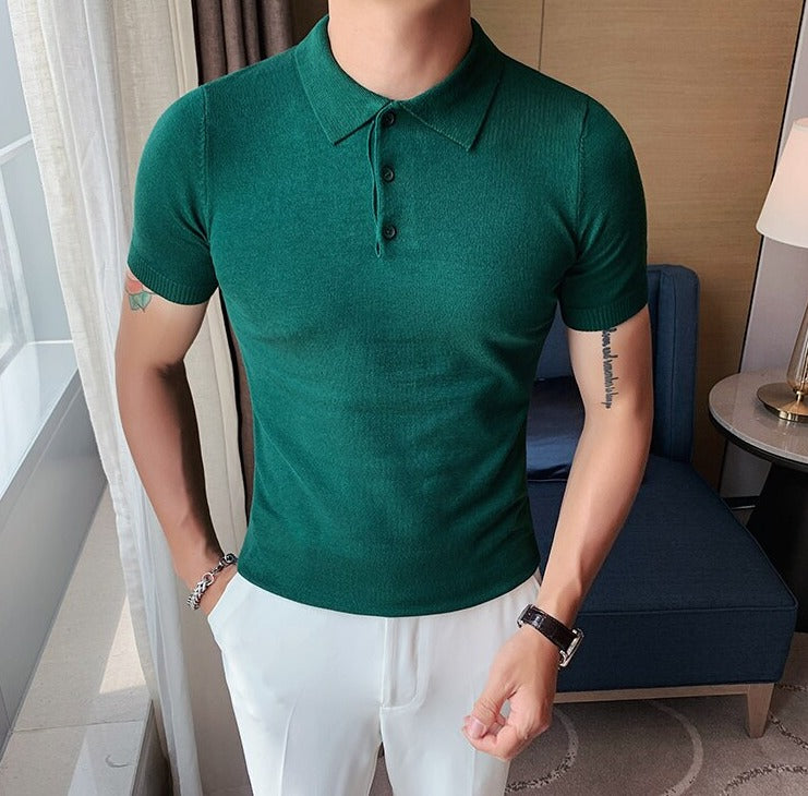 Men's Summer Cotton Short Sleeve Polo Shirt - Breathable Casual Tee for Outdoor Activities, Golf & Travel