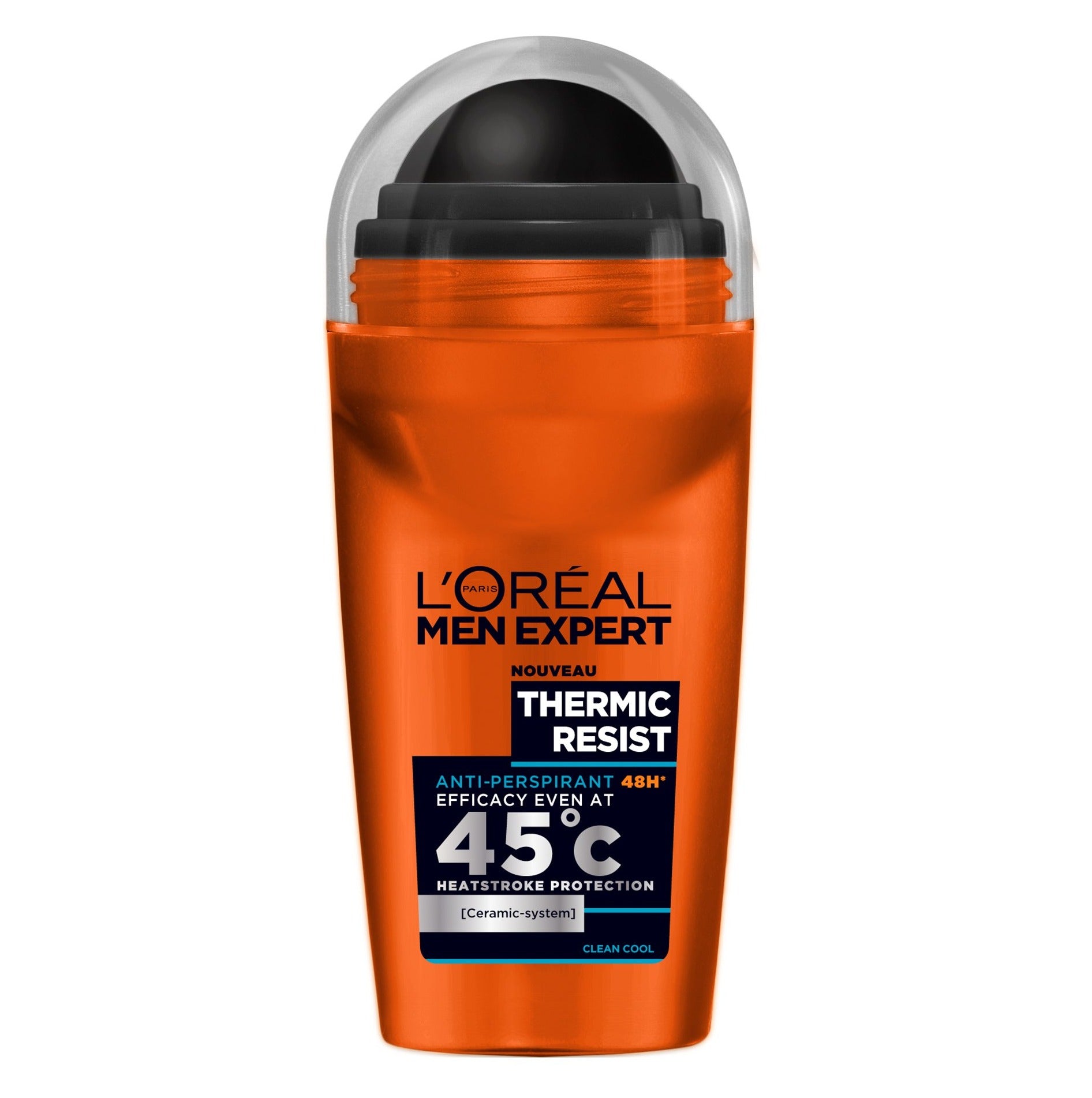 L'Oreal Paris Men Expert Thermic Resist Anti-Perspirant Deodorant Roll-On for Men - 48H Sweat & Odor Protection for Gym & Workout