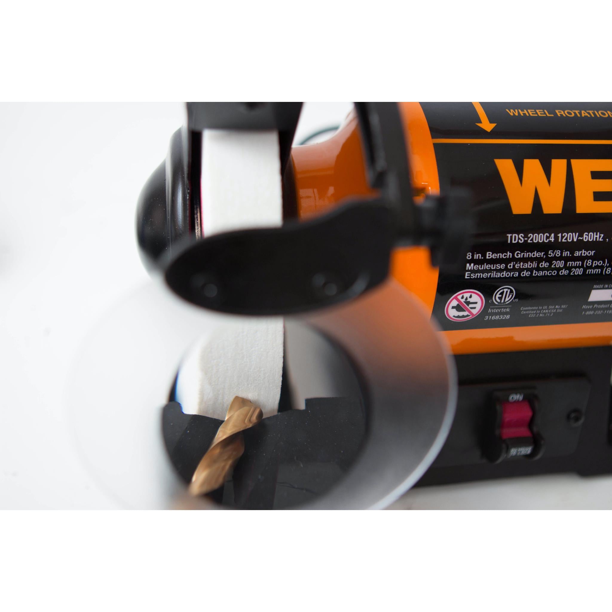 WEN BG4286 3 Amp 8 Inch Slow Speed Bench Grinder - Perfect for Sharpening Tools, Metalworking & DIY Projects in Home Workshops