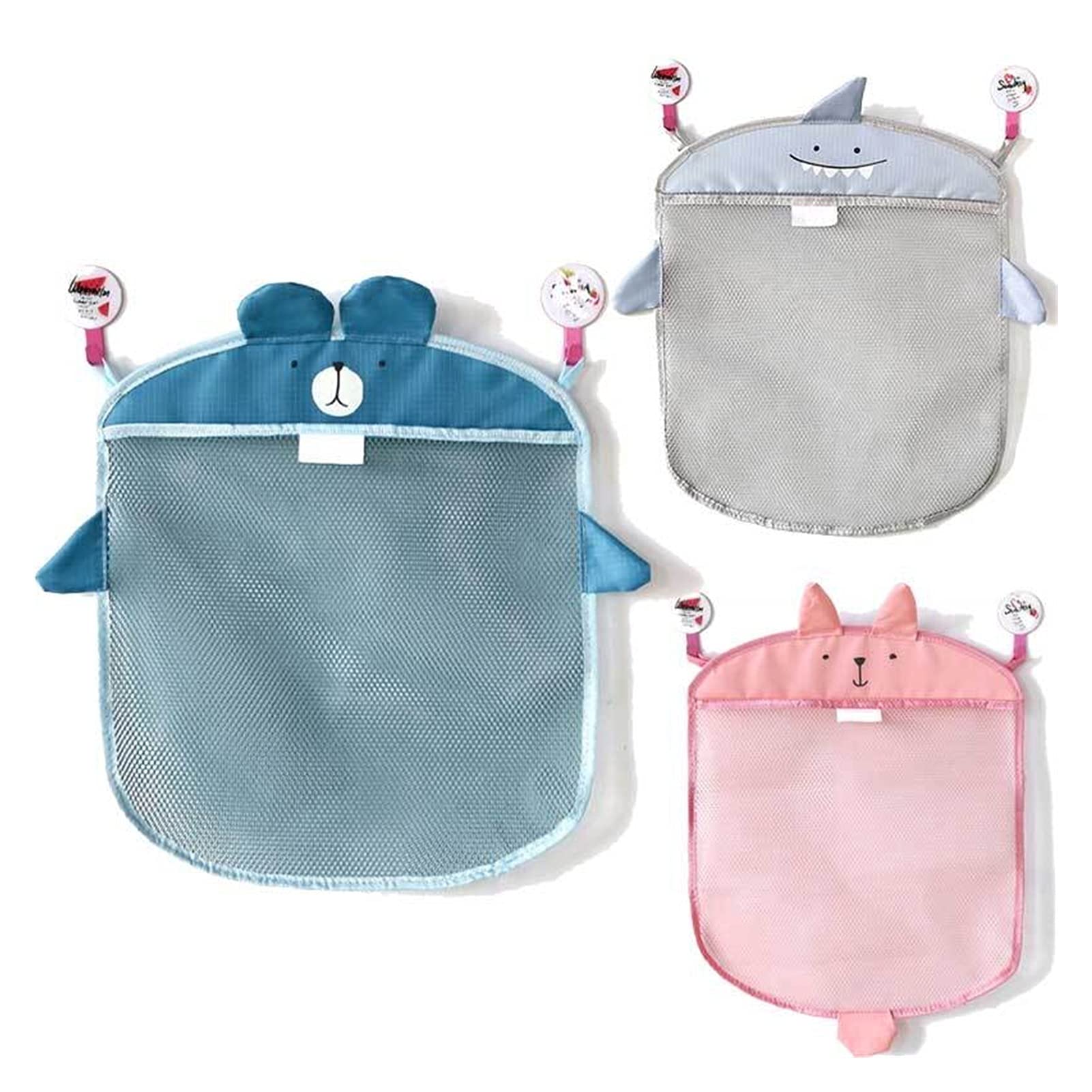 YXXJJ Mesh Laundry Bag for Bath Toys - Waterproof Kids Toy Storage Basket with Cartoon Animal Shapes, Space-Saving Organizer for Baby Bathroom, Beach & Sand Play (Grey) | Perfect for Bath Time, Travel & Outdoor Activities