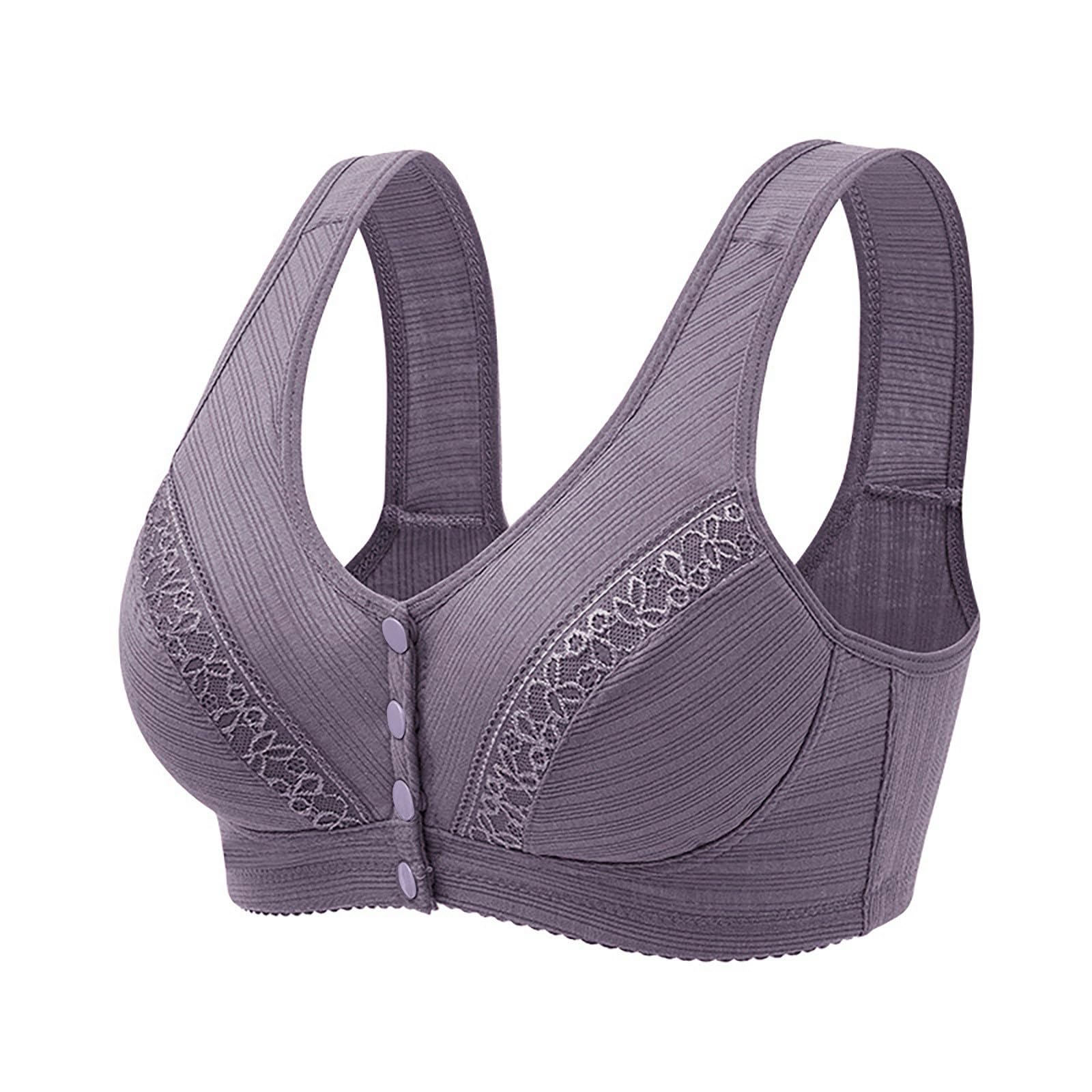 Comfortable Daisy Bras for Older Women - Front Button Closure Wireless Everyday & Nursing Bras - Perfect for Daily Wear, Maternity & Post-Surgery Comfort