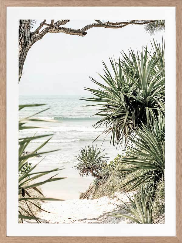 Entrance to Paradise III Framed Wall Art Print - Tropical Beach Landscape Painting for Living Room, Bedroom & Office Decor