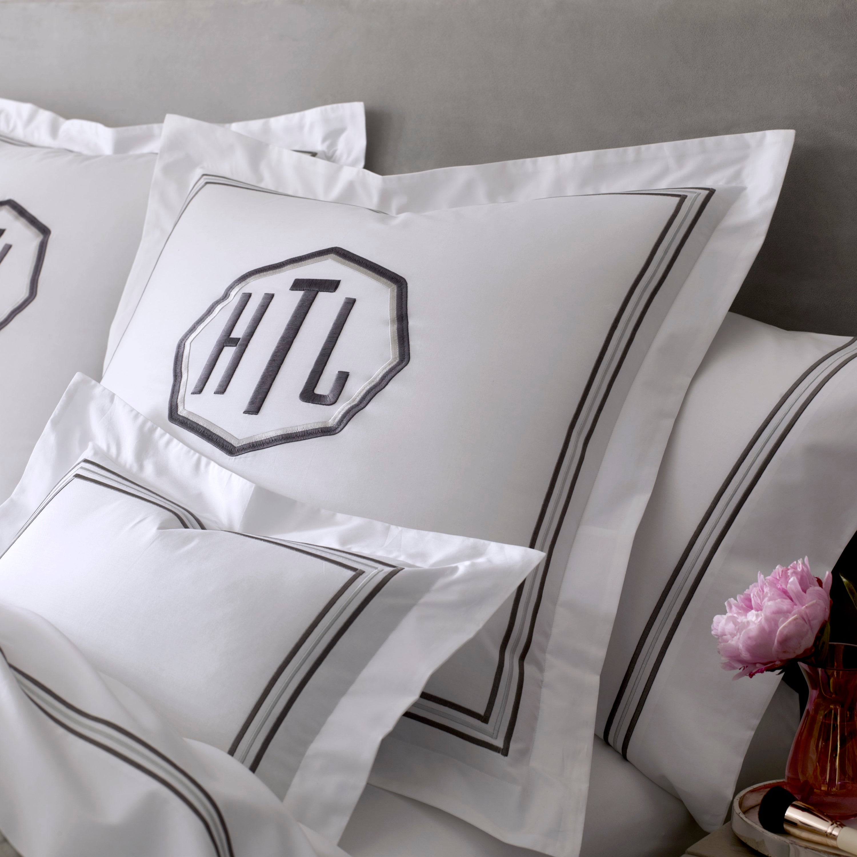 Delancey Monogrammable Duvet Cover Set - 100% Cotton Luxury Bedding with Custom Embroidery - Perfect for Master Bedroom, Guest Room & Dorm Decor