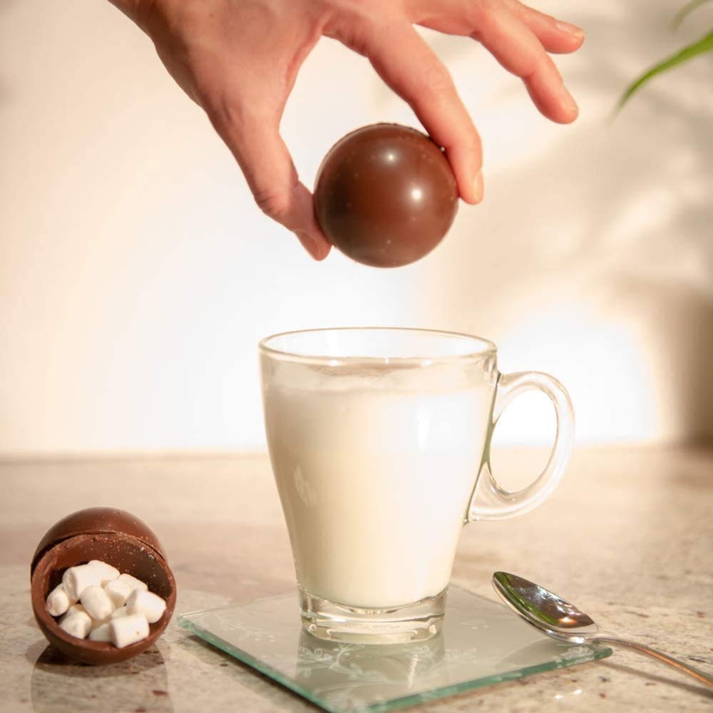 Silky Hot Chocolate Ball with Mini Marshmallows - Gourmet Drinking Chocolate for Cozy Nights & Holiday Gifts
