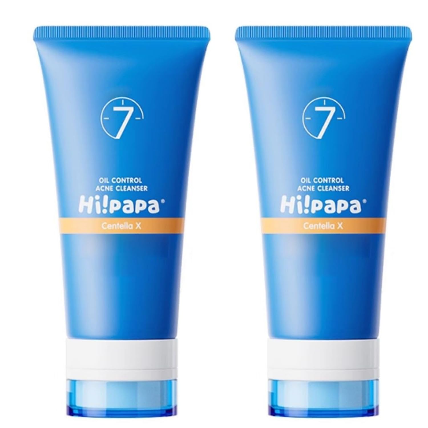 2-Pack Hi Papa Centella Oil Control Amino Acid Cleansing Foam 80g - Purifying Moisturizing Facial Cleanser for Teens with Soothing Refining Formula | Gentle Foam Wash for Acne-Prone & Oily Skin | Morning & Night Skincare Routine